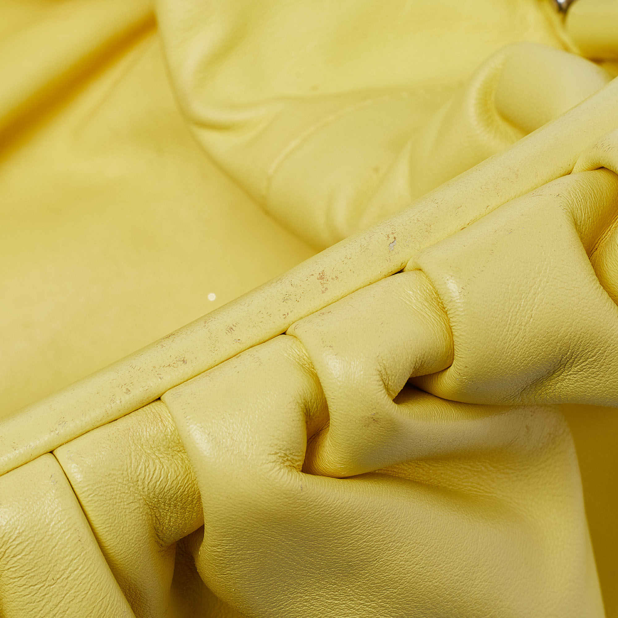 Bottega Veneta Yellow Leather The Pouch Clutch