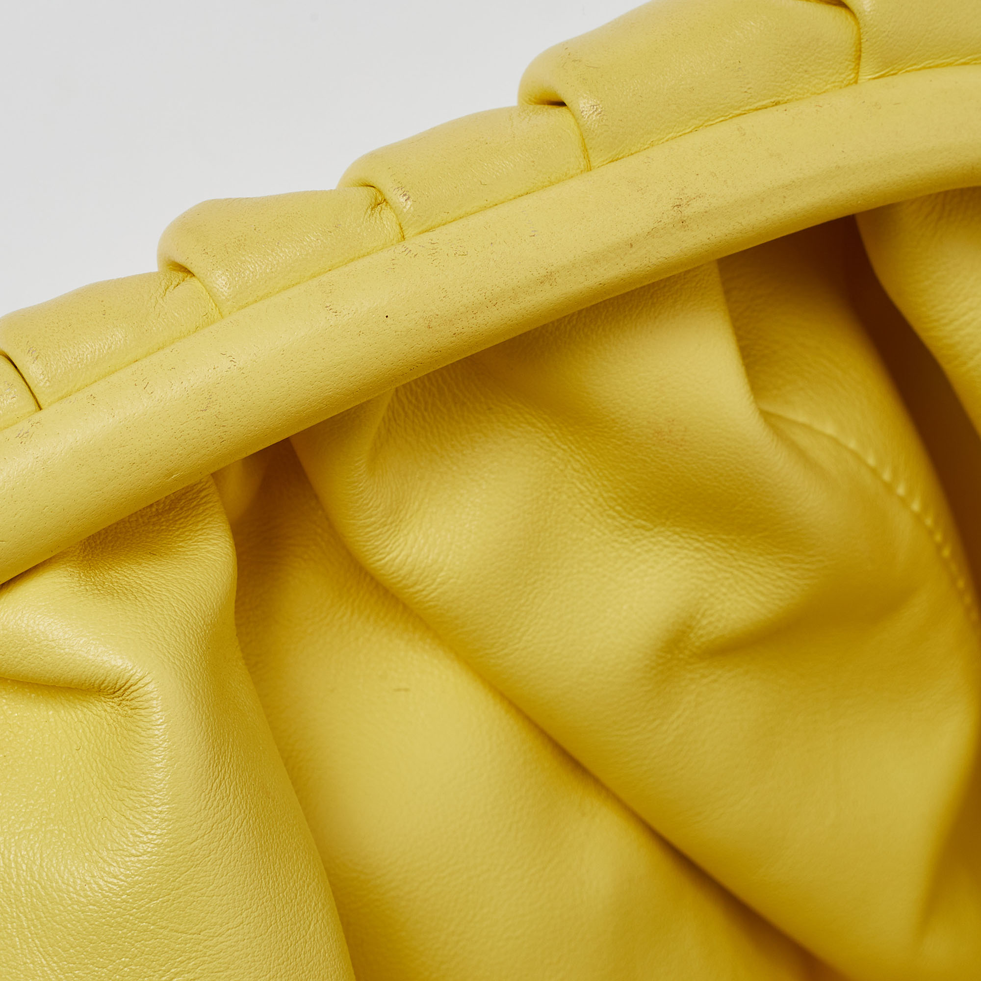 Bottega Veneta Yellow Leather The Pouch Clutch