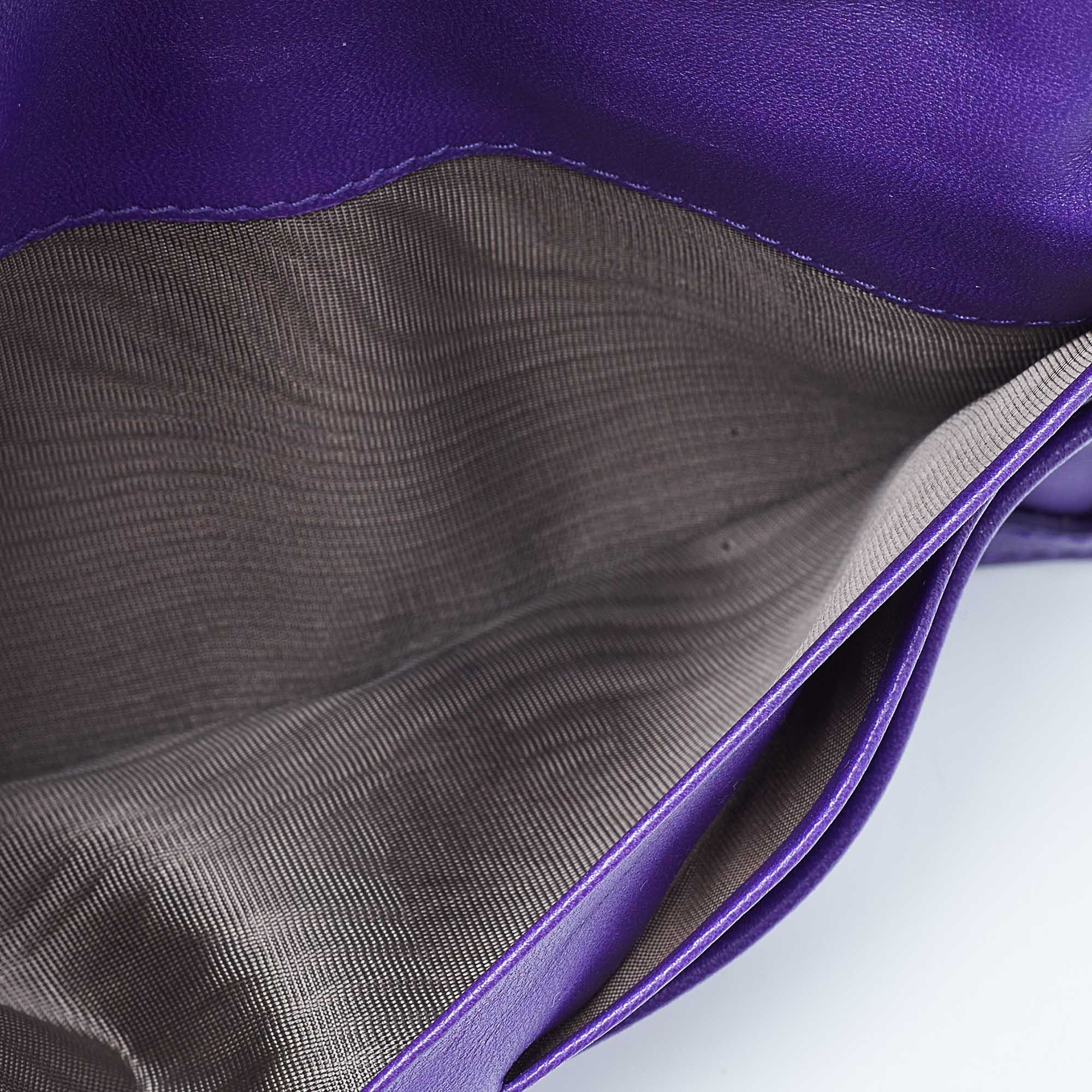 Bottega Veneta Purple Intrecciato Leather Bifold Organizer Wallet