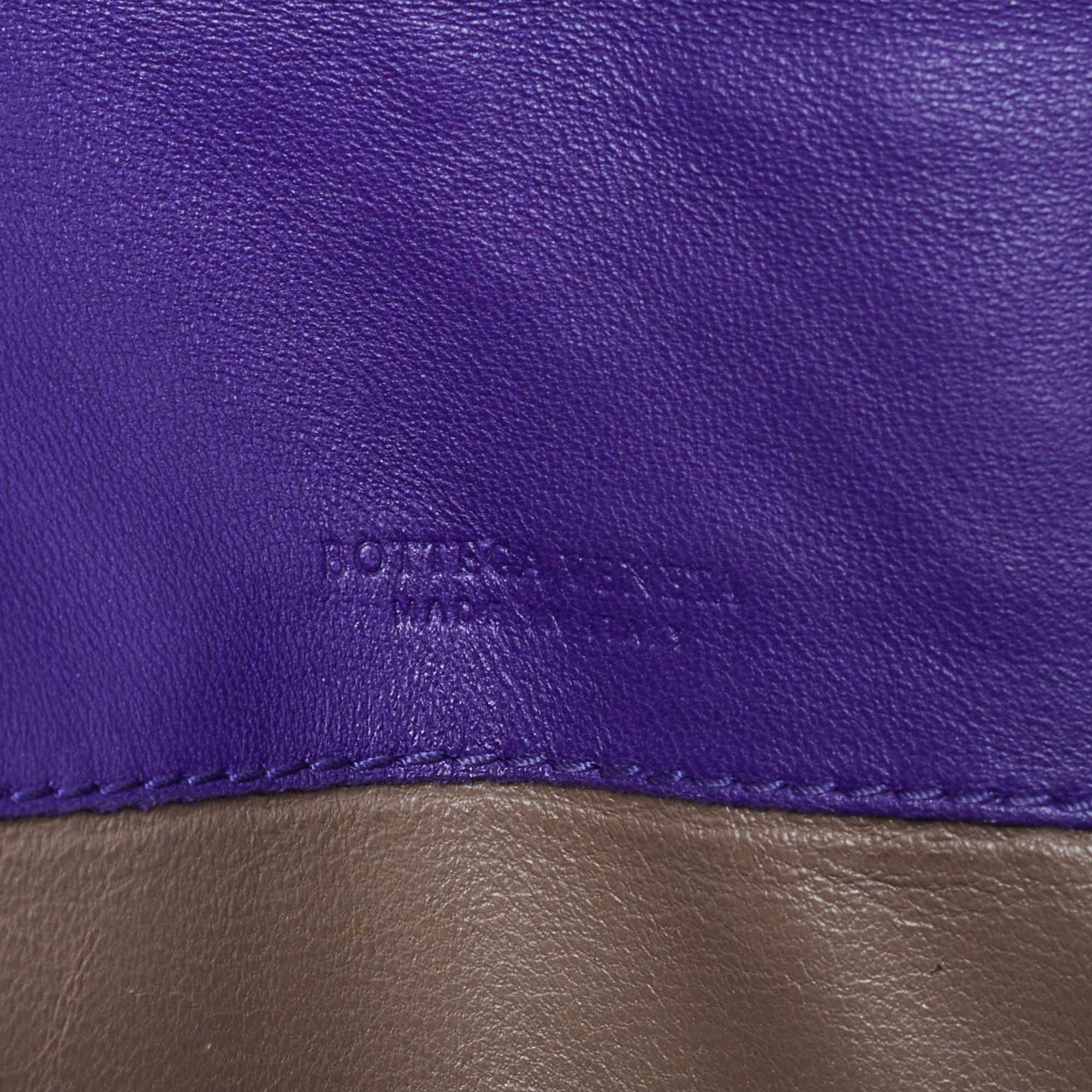 Bottega Veneta Purple Intrecciato Leather Bifold Organizer Wallet