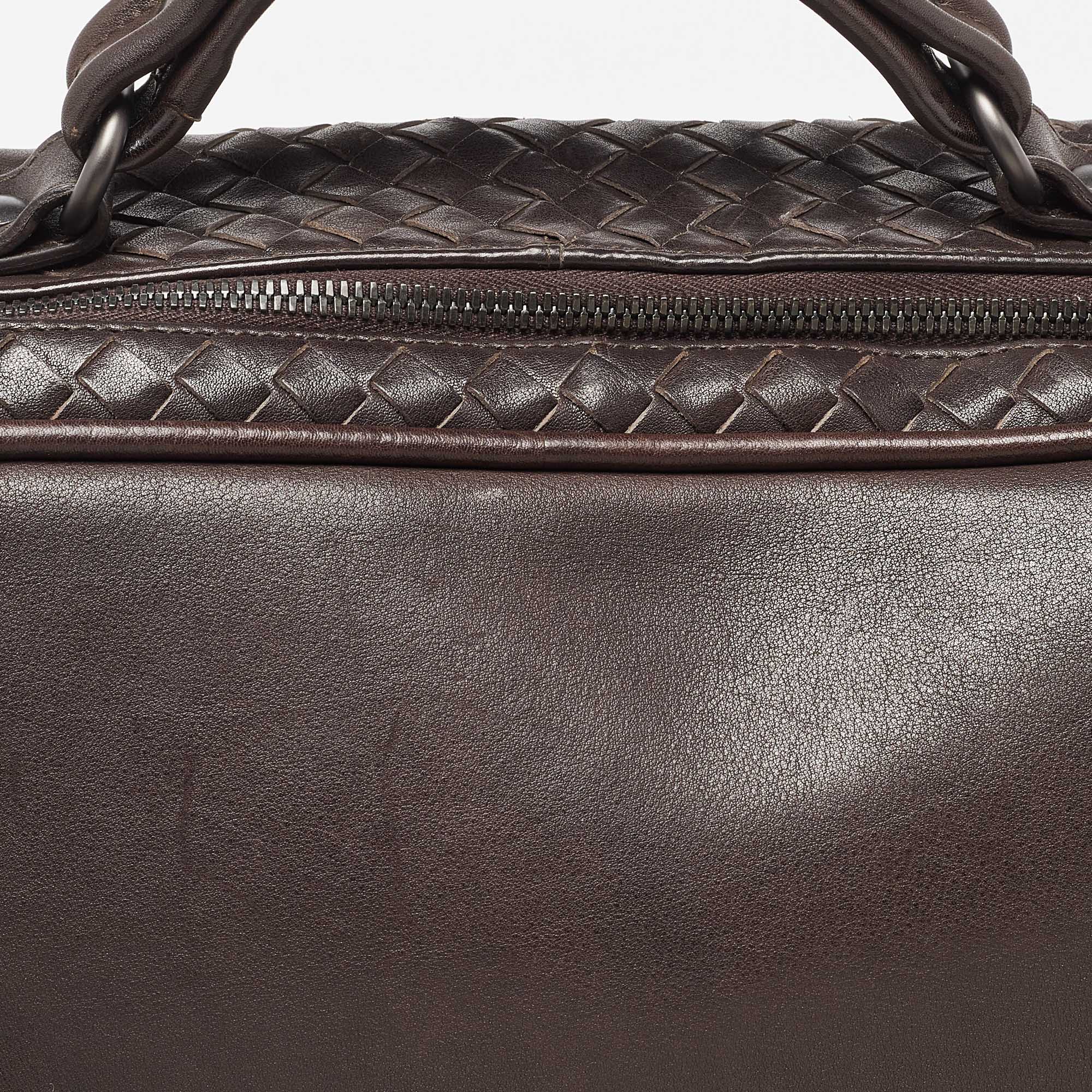Bottega Veneta Brown Intrecciato Leather Briefcase