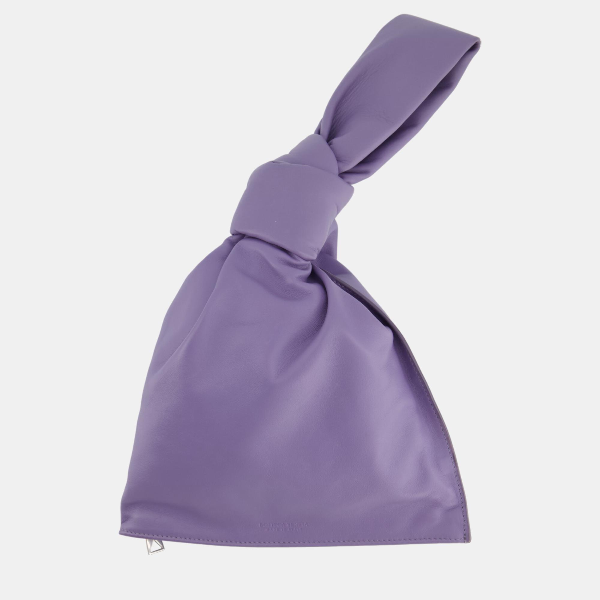 Bottega veneta lilac calfskin small twisted knot bag