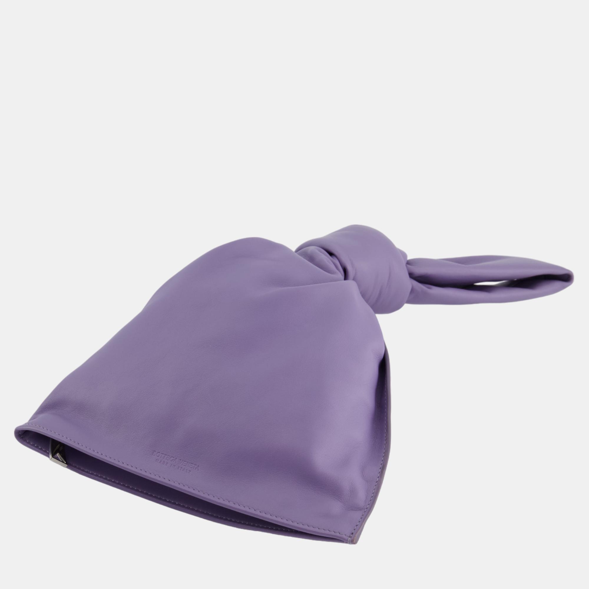Bottega Veneta Lilac Calfskin Small Twisted Knot Bag