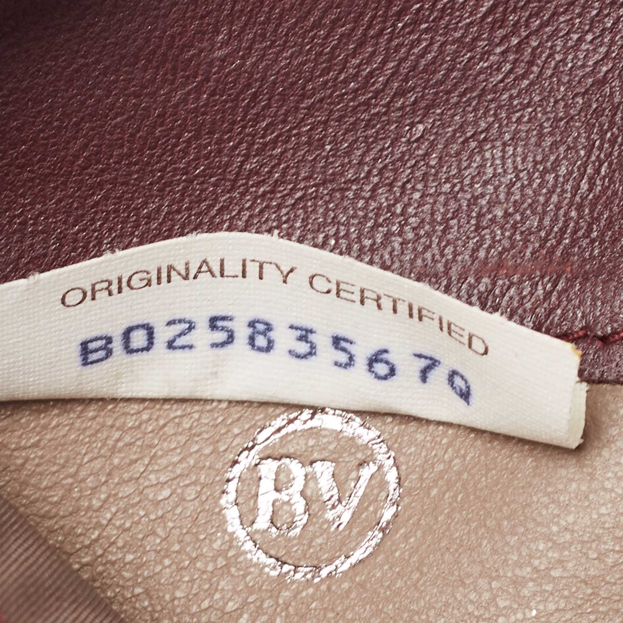 Bottega Veneta Burgundy Intrecciato Leather And Velvet Zip Around Wallet