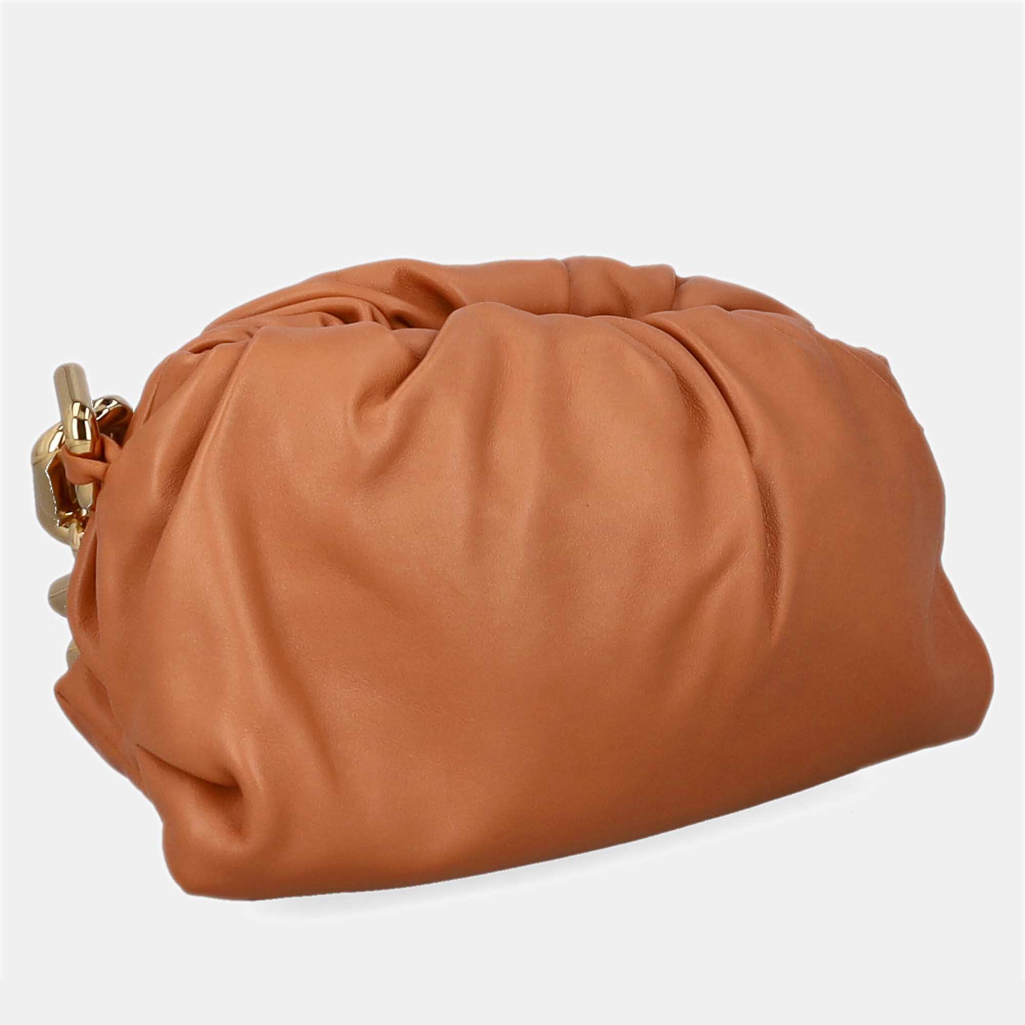 Bottega Veneta Shoulder Pouch -  Women's Leather Shoulder Bag - Orange - One Size