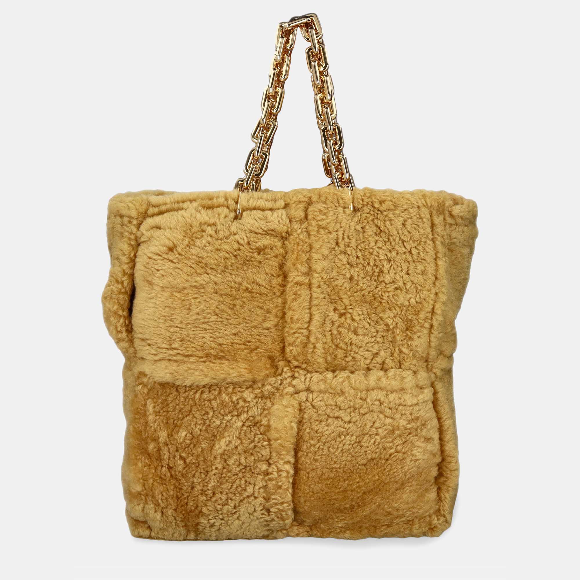 Bottega Veneta  Women's Leather Tote Bag - Beige - One Size