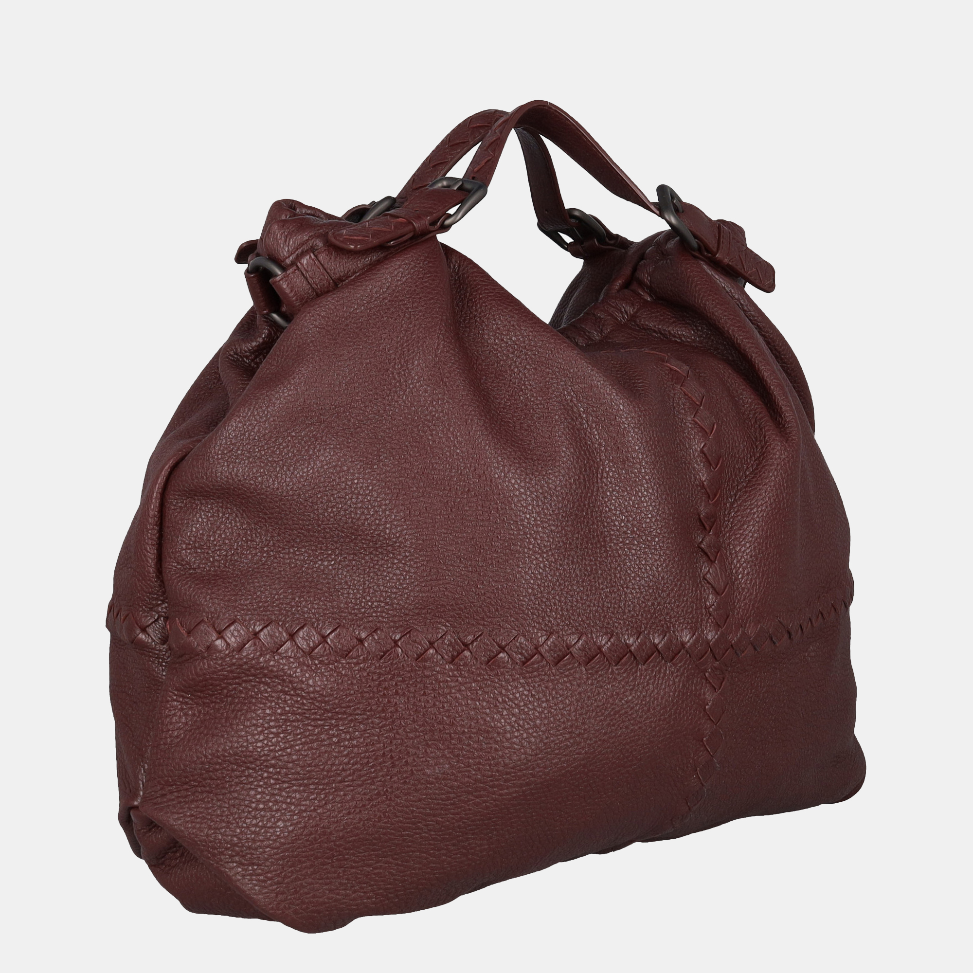 Bottega Veneta  Women's Leather Tote Bag - Burgundy - One Size