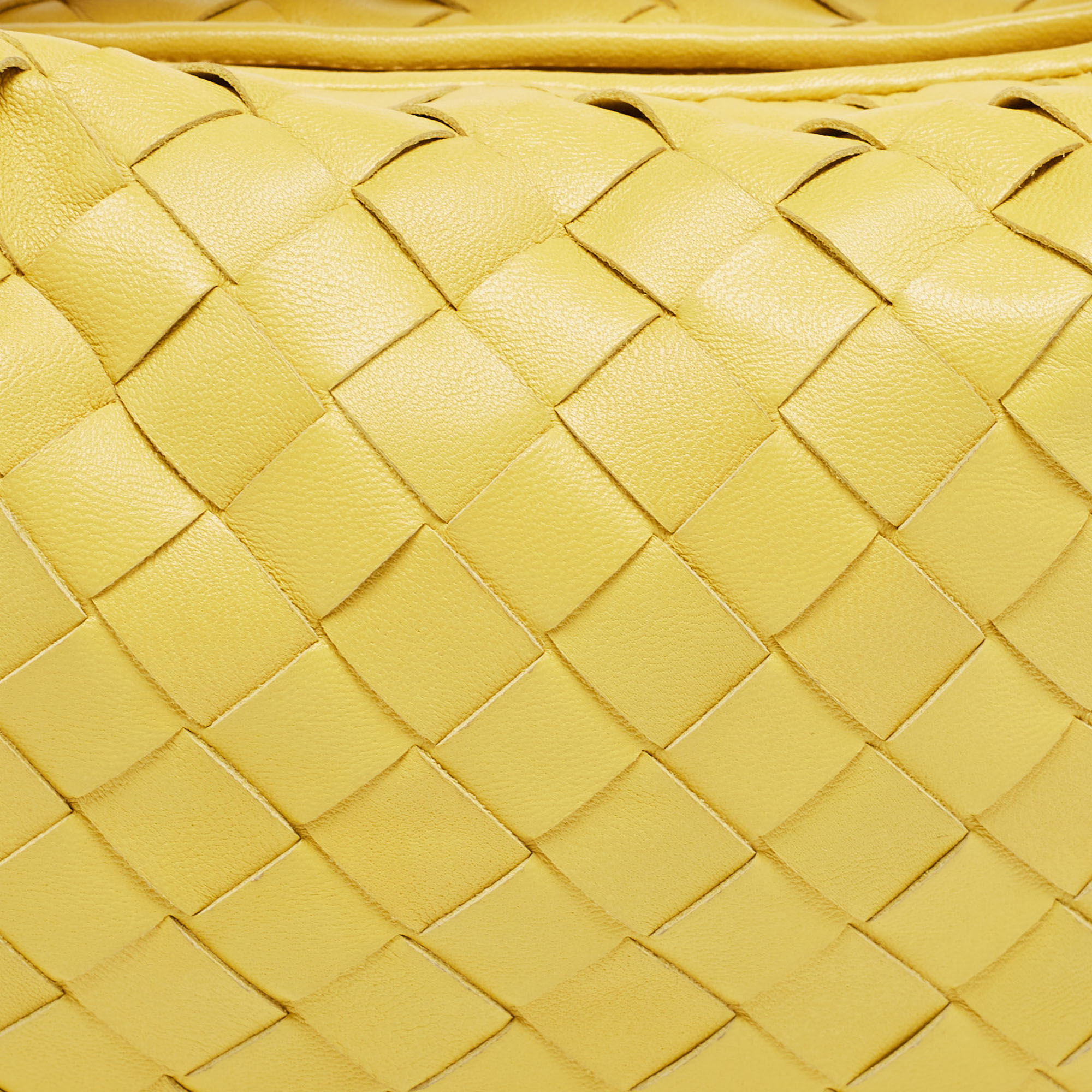 Bottega Veneta Yellow Intrecciato Leather Mini Jodie Hobo