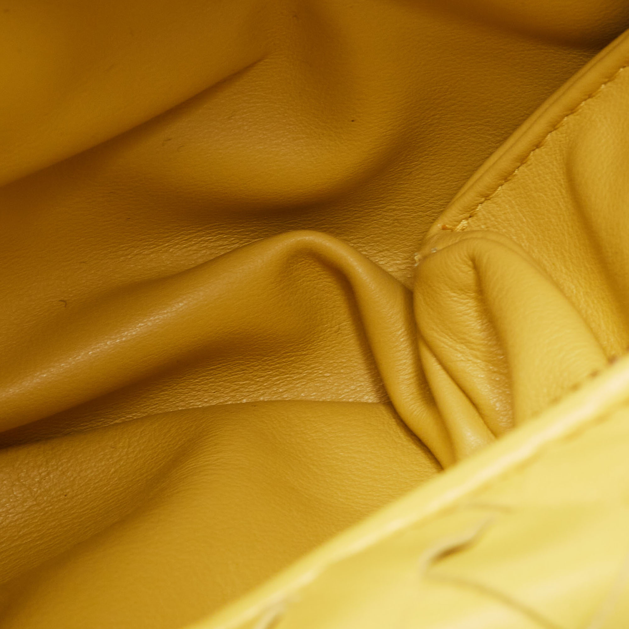 Bottega Veneta Yellow Intrecciato Leather Mini Jodie Hobo