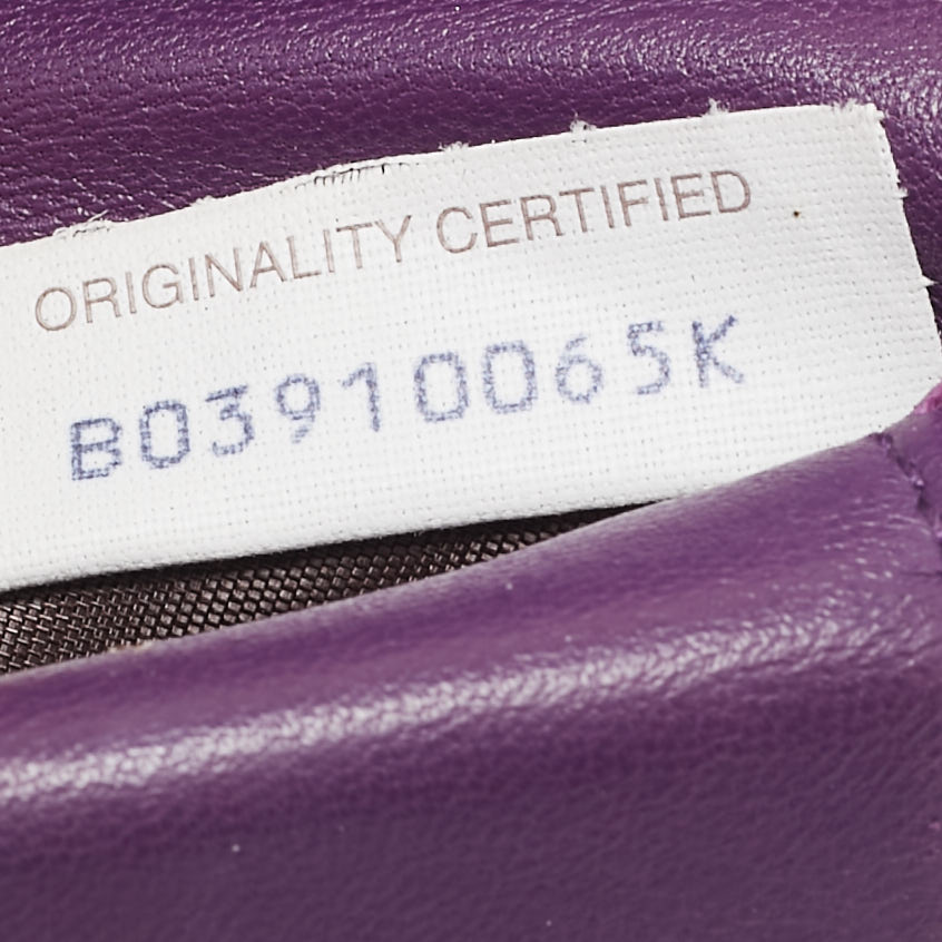 Bottega Veneta Purple Intrecciato Leather Compact Wallet