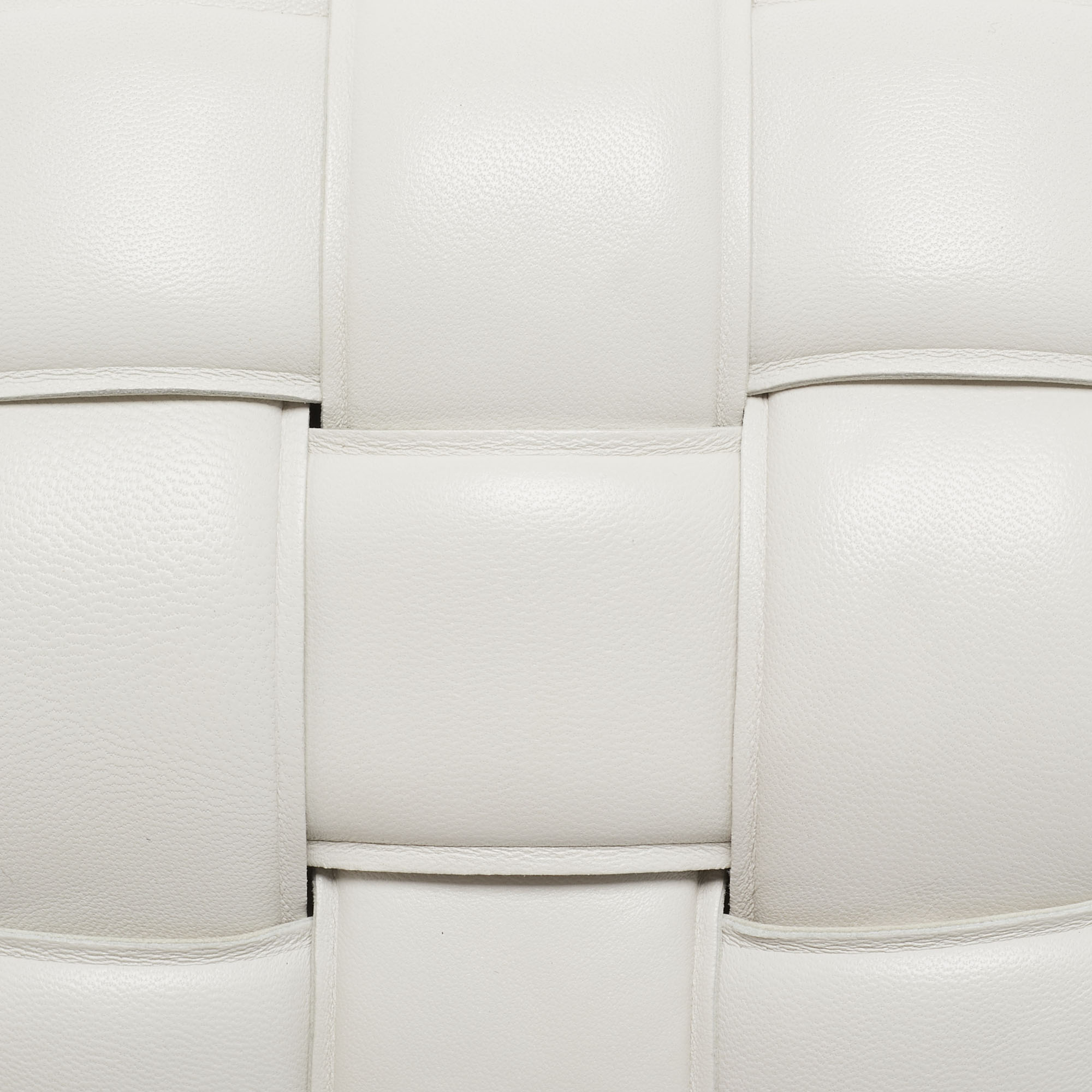 Bottega Veneta White Padded Leather Cassette Shoulder Bag