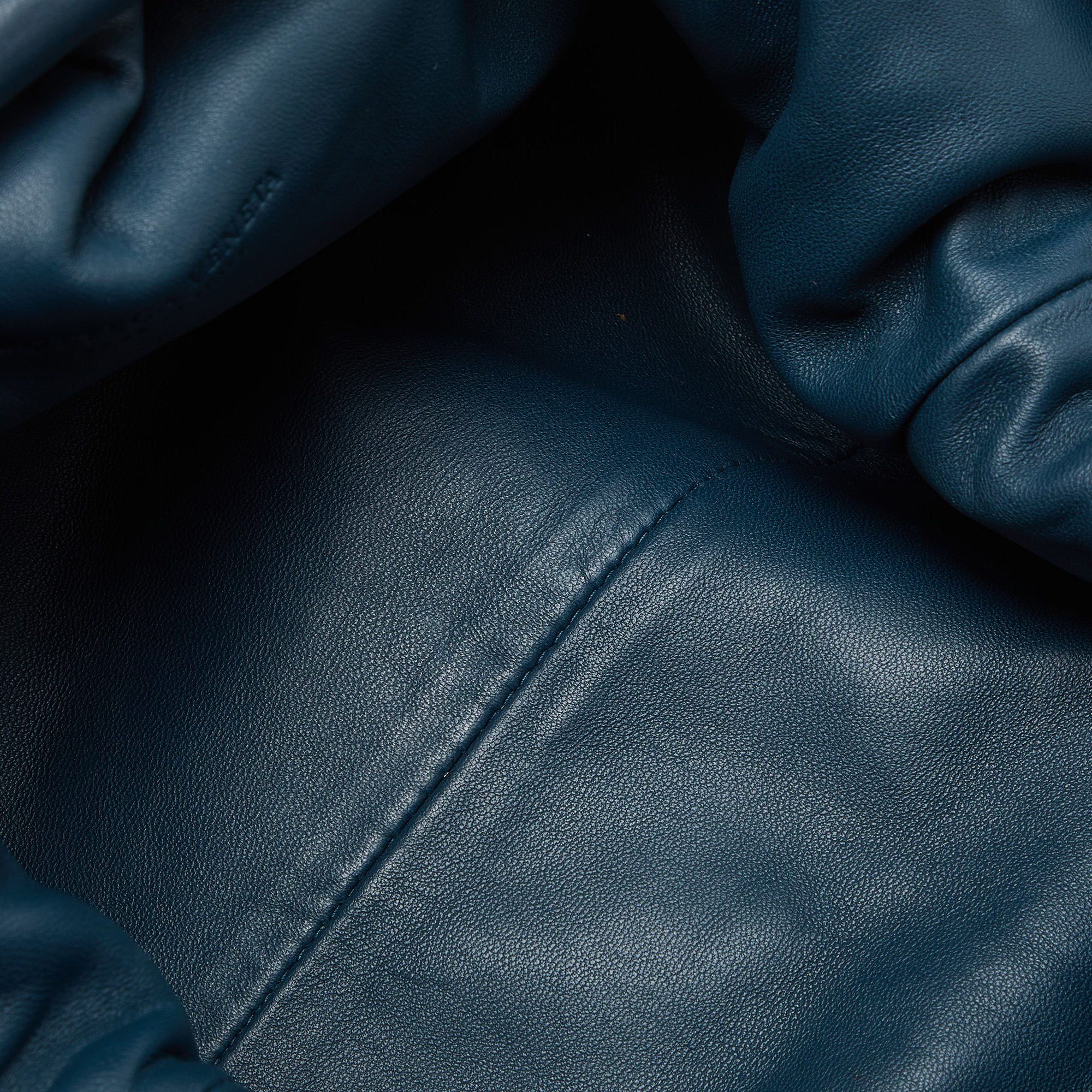 Bottega Veneta Teal Blue Intrecciato Leather Classic The Pouch Clutch