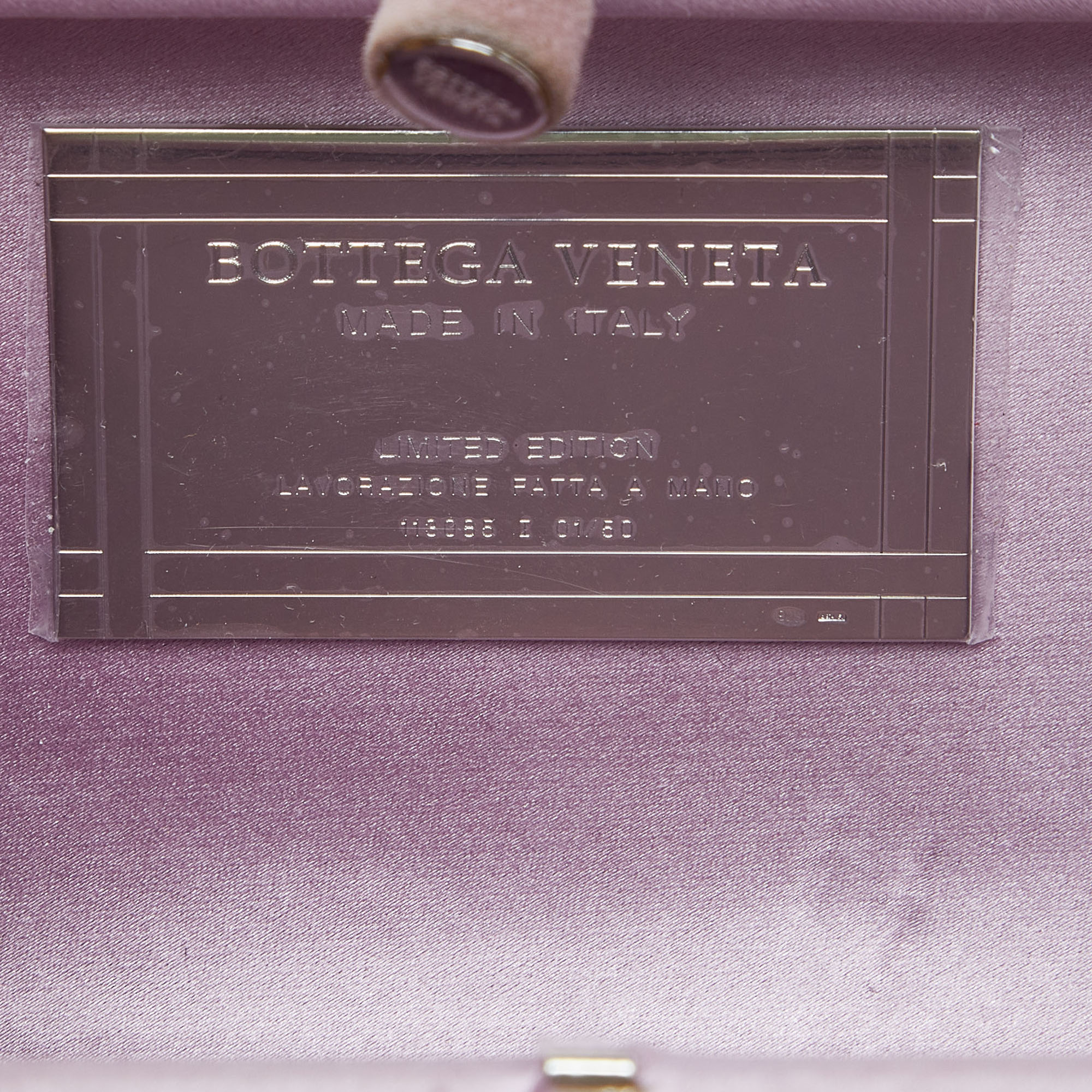 Bottega Veneta Purple Suede And Satin Limited Edition Knot Clutch
