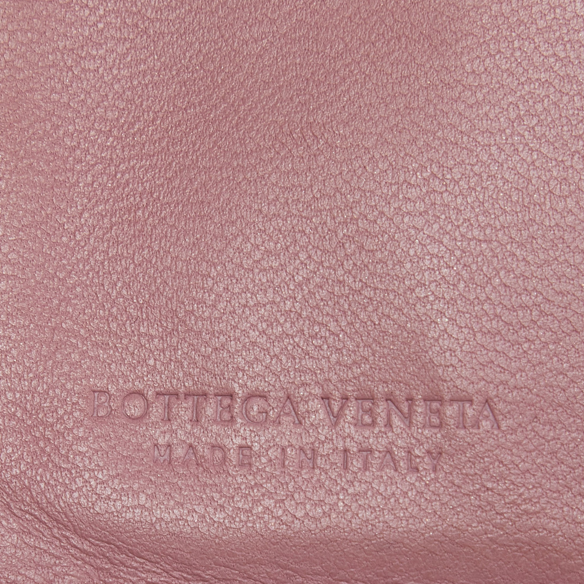 Bottega Veneta Pink Intrecciato Leather French Flap Wallet