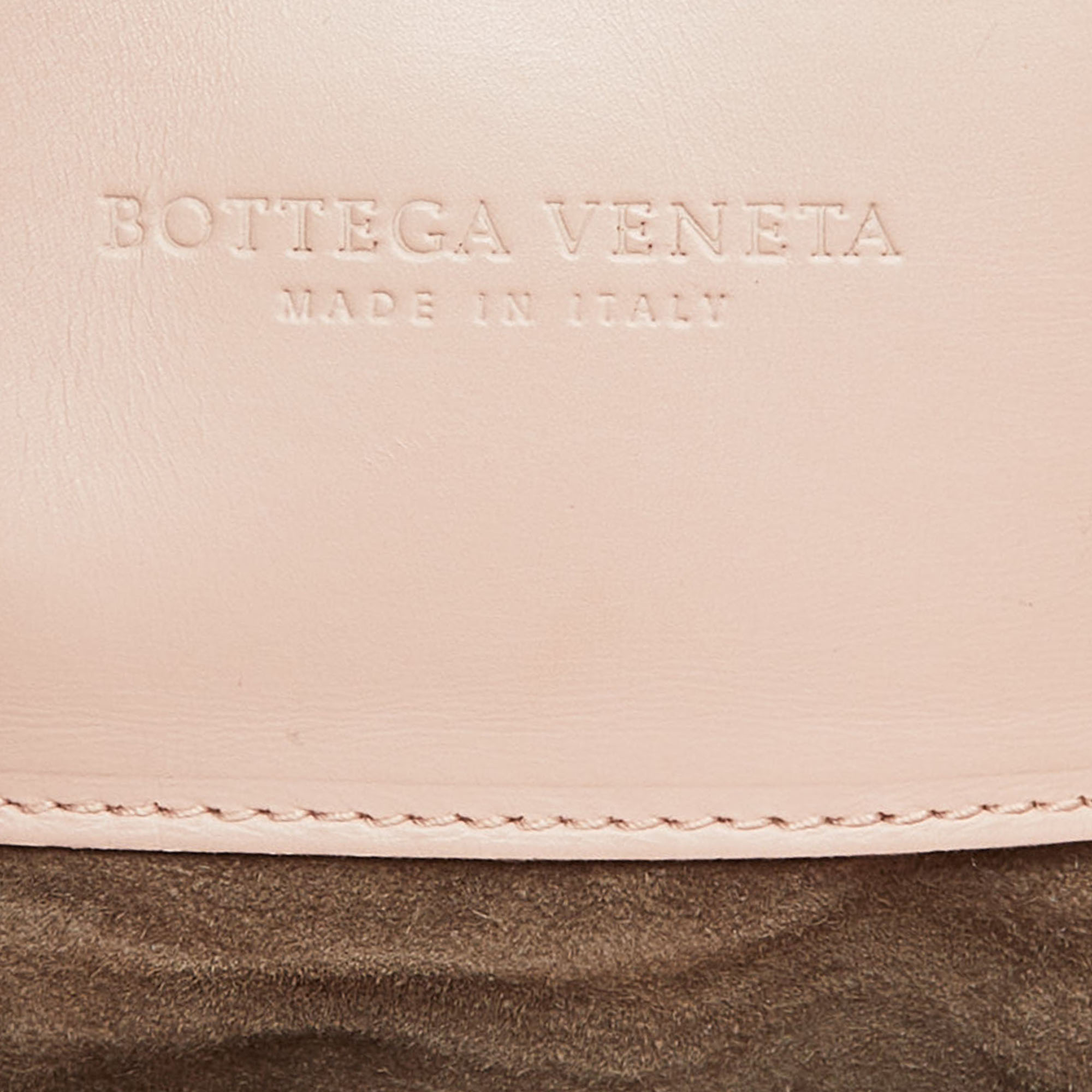 Bottega Veneta Pink Intrecciato Leather Medium Roma Tote