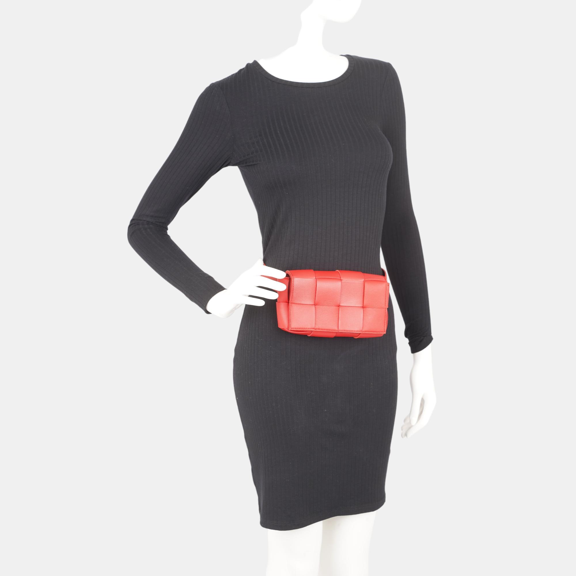 Bottega Veneta Womens Cassette Belt Bag Red