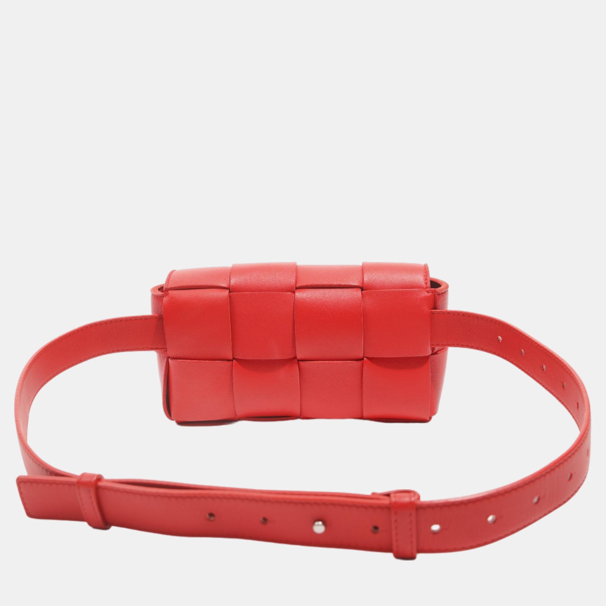 Bottega Veneta Womens Cassette Belt Bag Red
