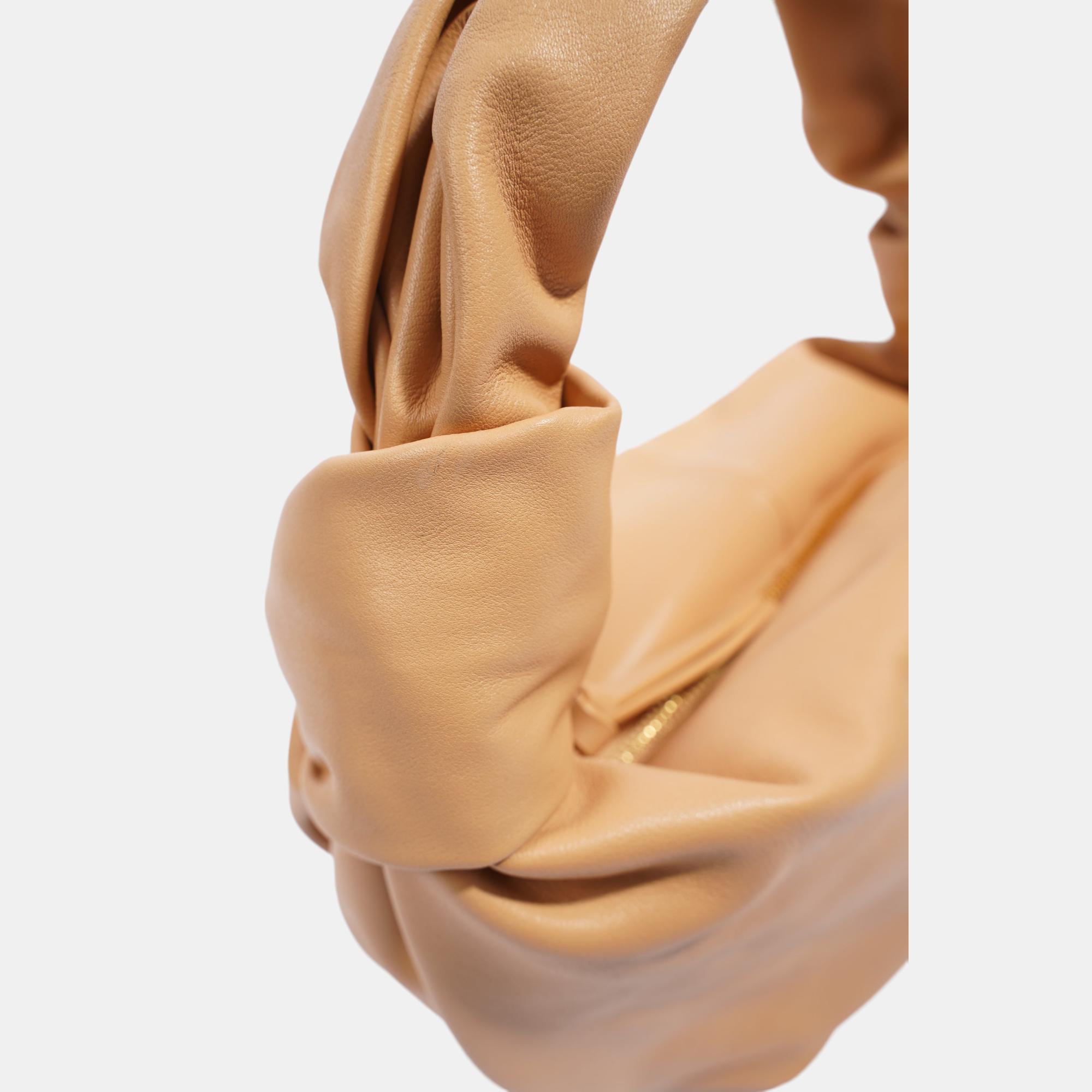 Bottega Veneta Womens Teen Double Knot Shoulder Bag Almond