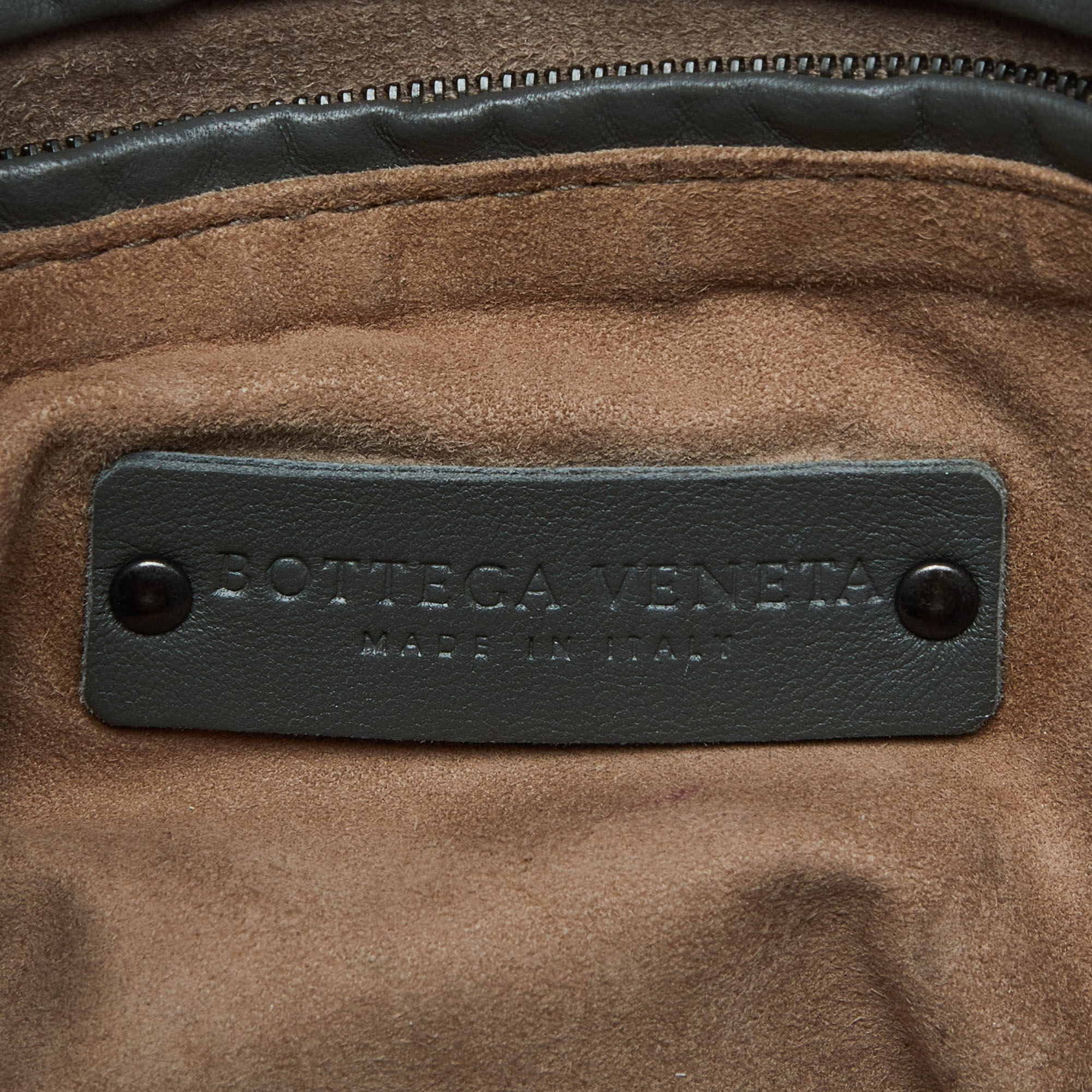 Bottega Veneta Grey Intrecciato Leather Nodini Crossbody Bag