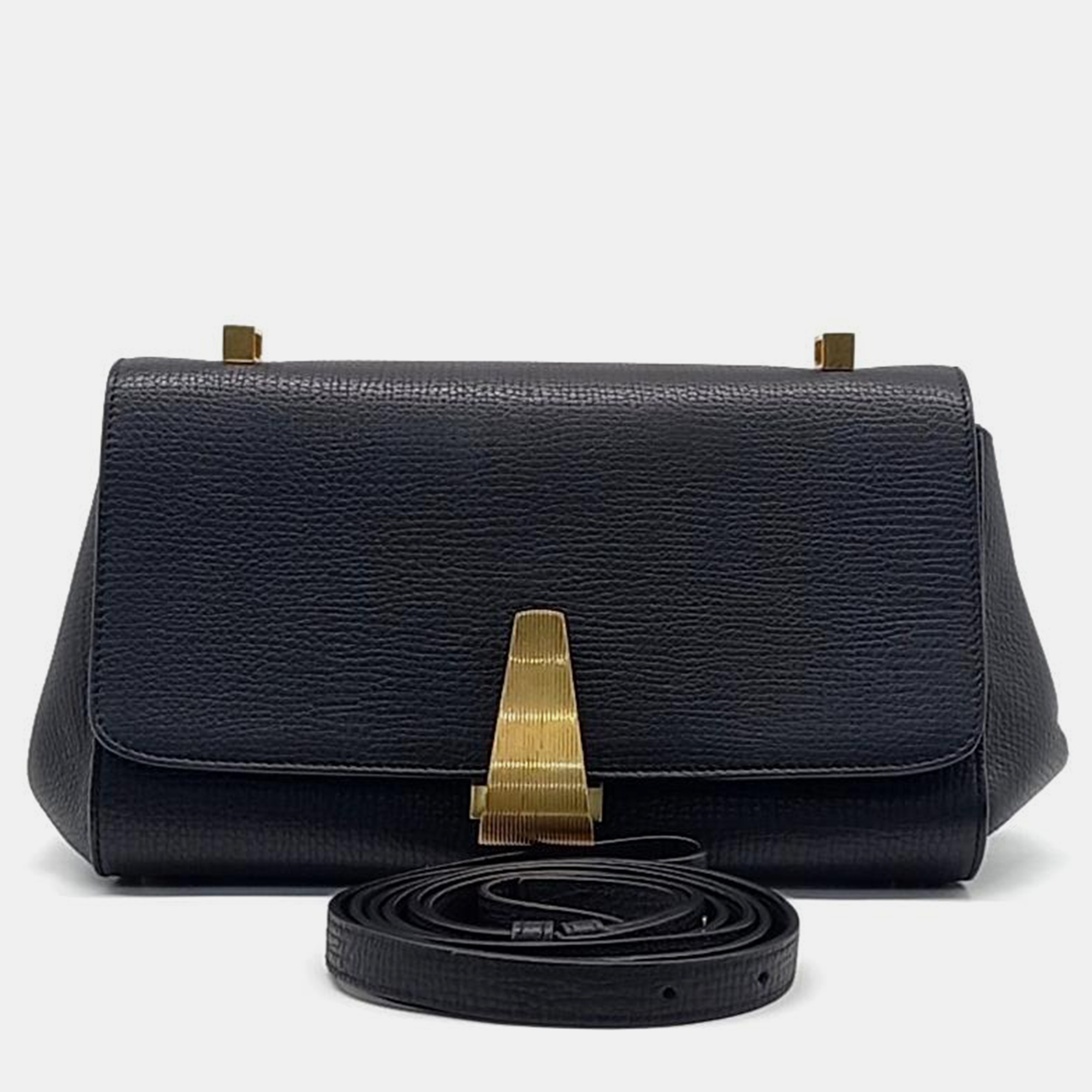 Bottega veneta black leather bv angle handbag