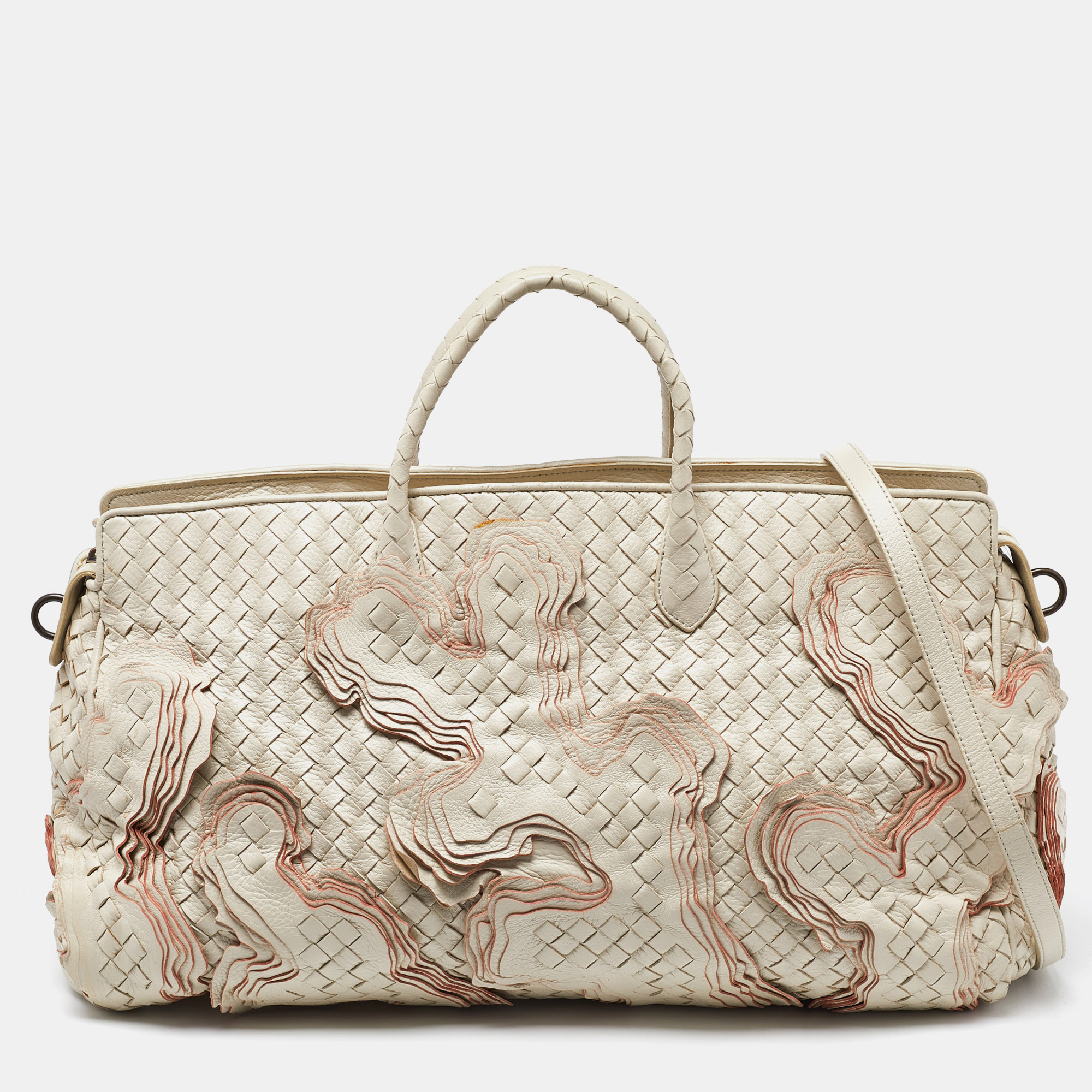 Bottega veneta cream intrecciato leather limited edition 055/100 tote