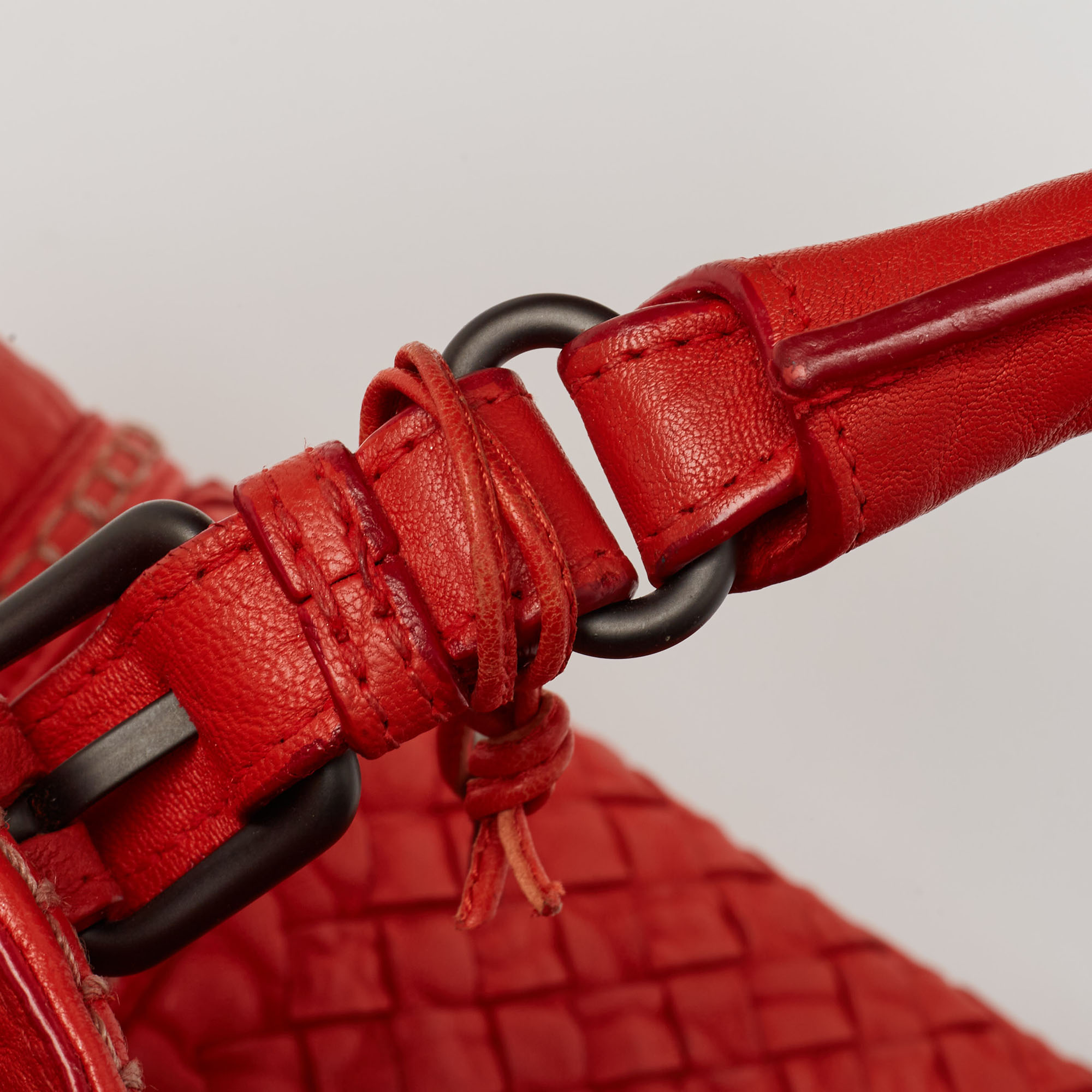 Bottega Veneta Red Intrecciato Leather Large Roma Stitch Tote