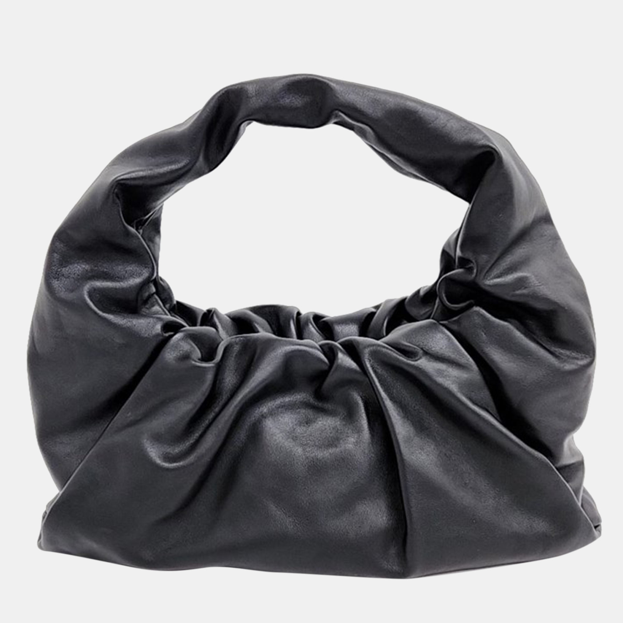 Bottega veneta black leather pouch shoulder bag