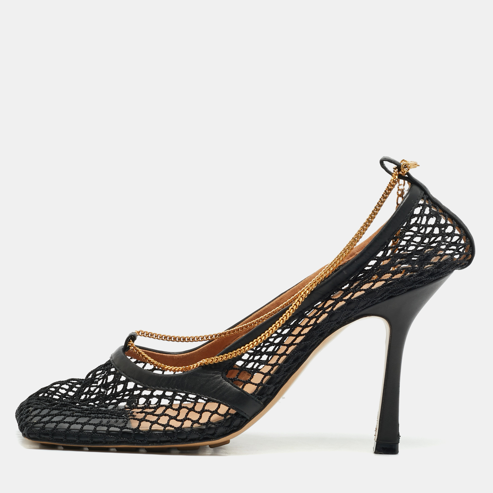 Bottega Veneta Black Leather and Mesh Stretch Ankle Strap Pumps Size
Bottega Veneta Black Leather and Mesh Stretch Ankle Strap Pumps Size