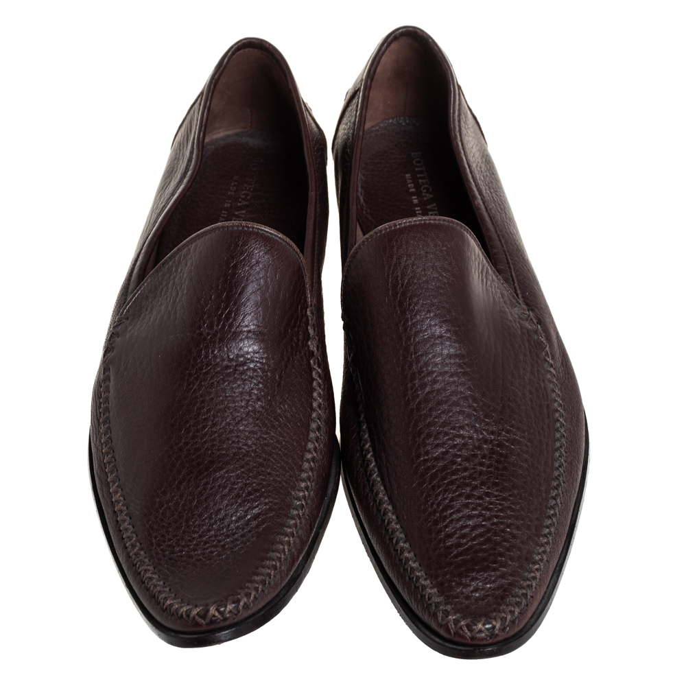 Bottega Veneta Brown Leather Pointed Toe Loafers Size 41