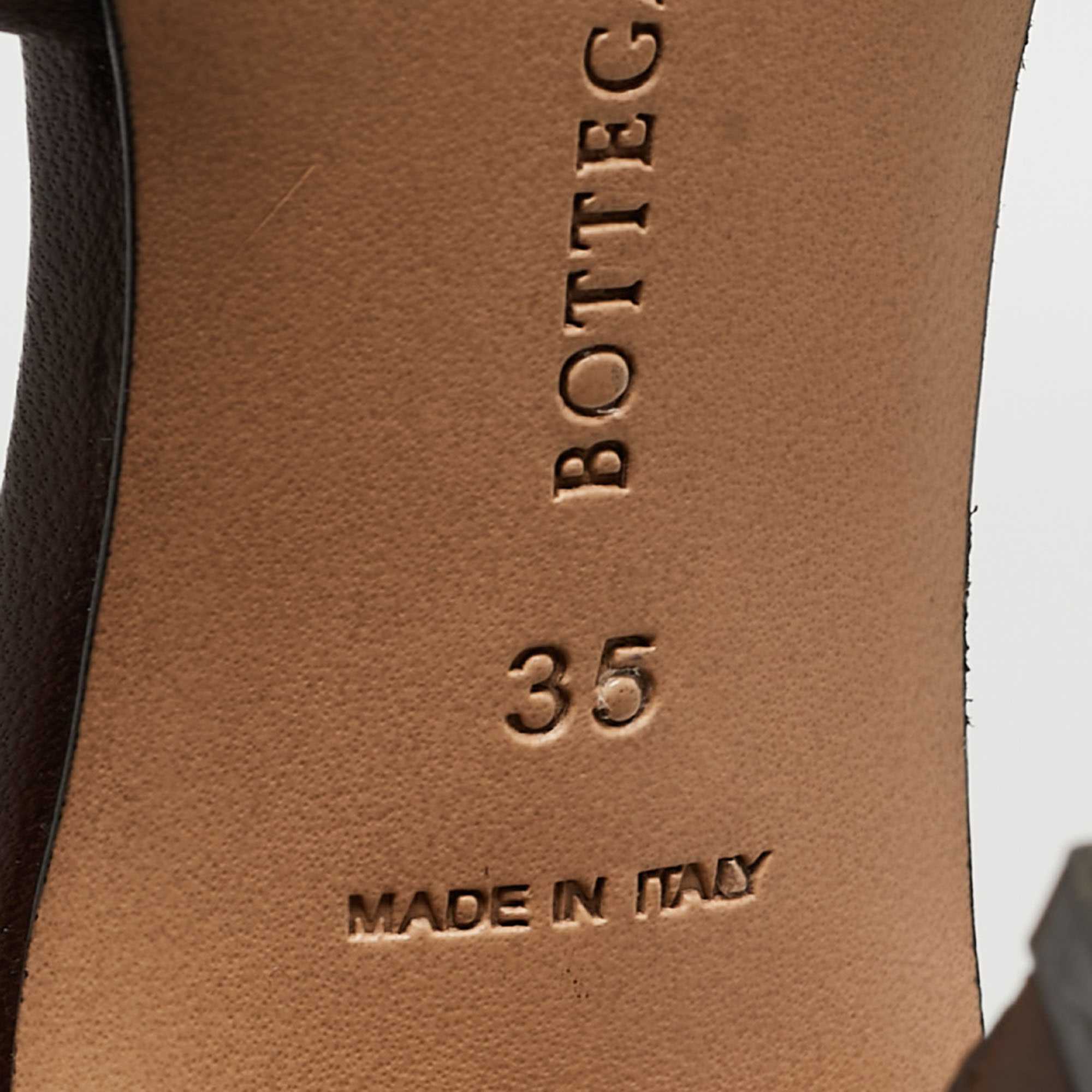 Bottega Veneta Brown Quilted Leather Slide Sandals Size 35