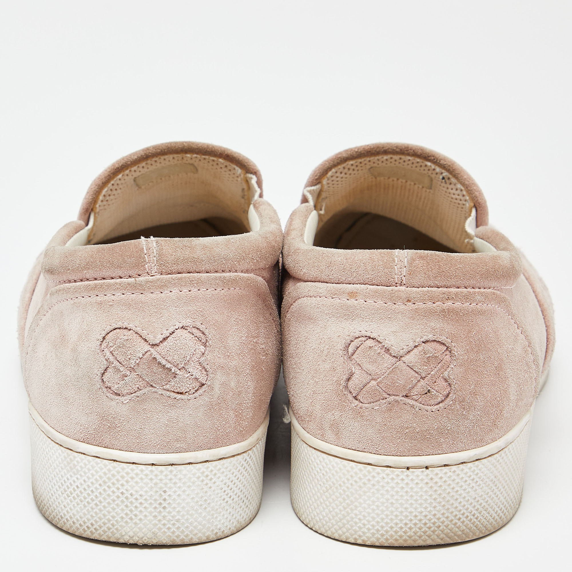 Bottega Veneta Pink Intrecciato Suede Dodger Slip On Sneakers Size 38.5