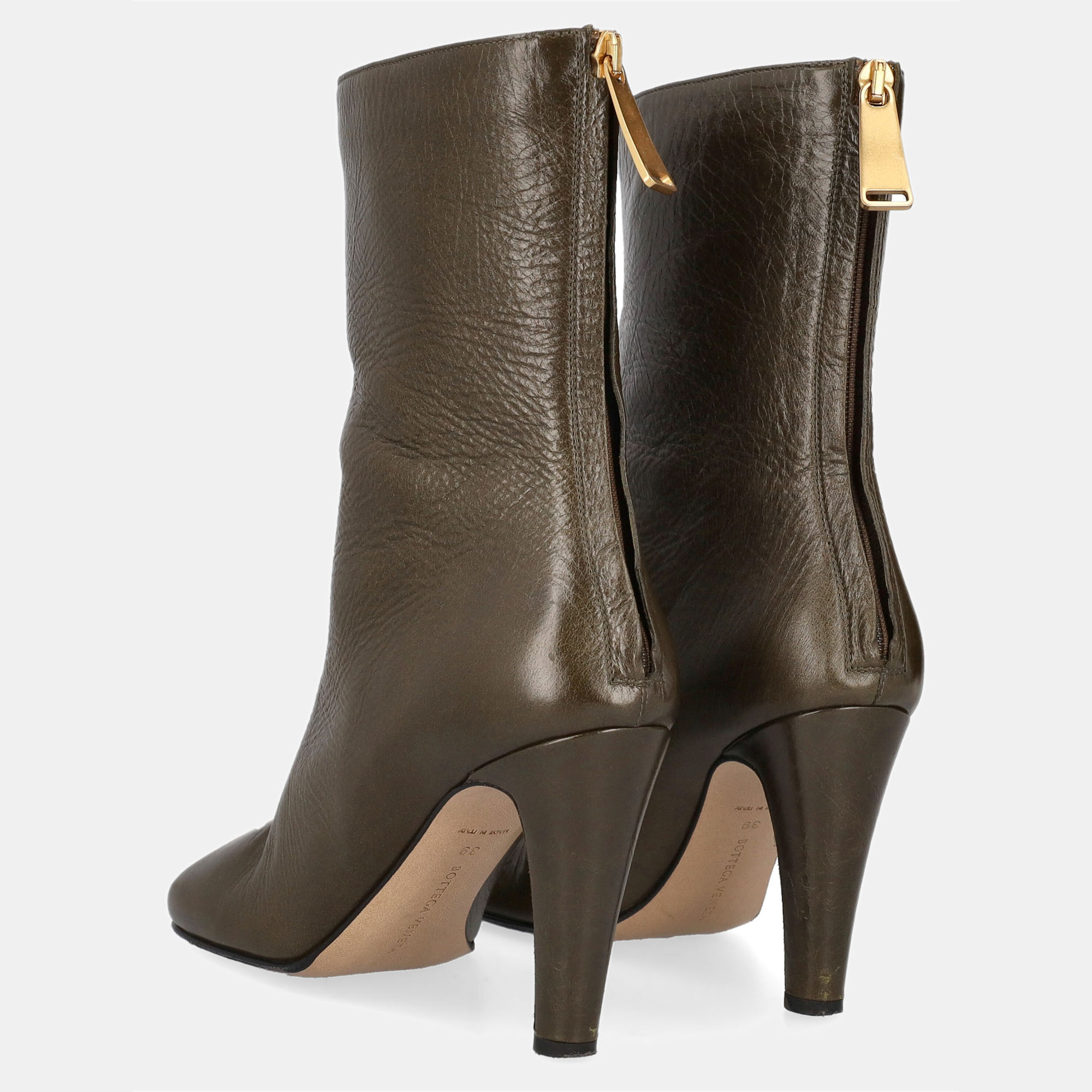 Bottega Veneta  Women's Leather Ankle Boots - Green - EU 39