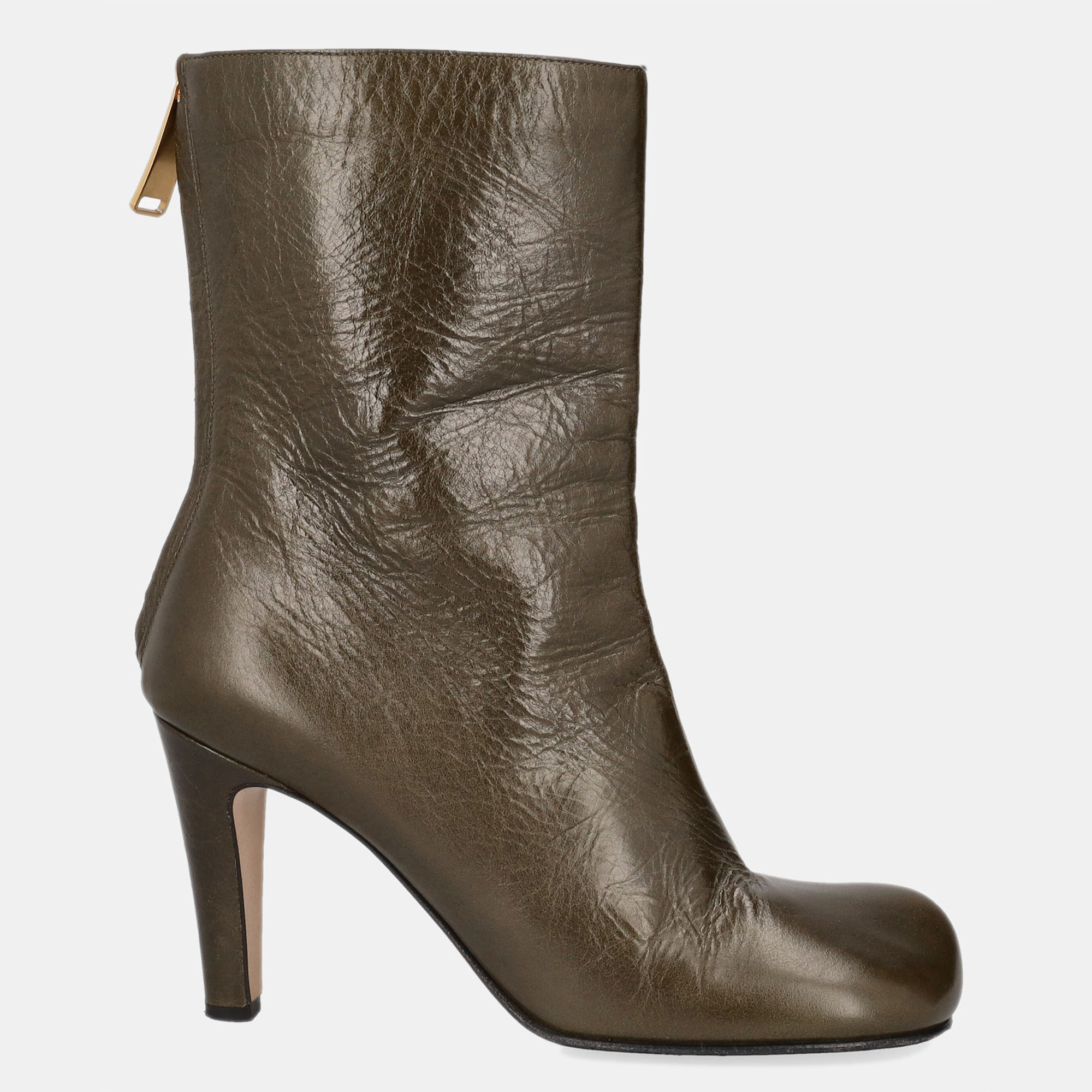 Bottega Veneta  Women's Leather Ankle Boots - Green - EU 39