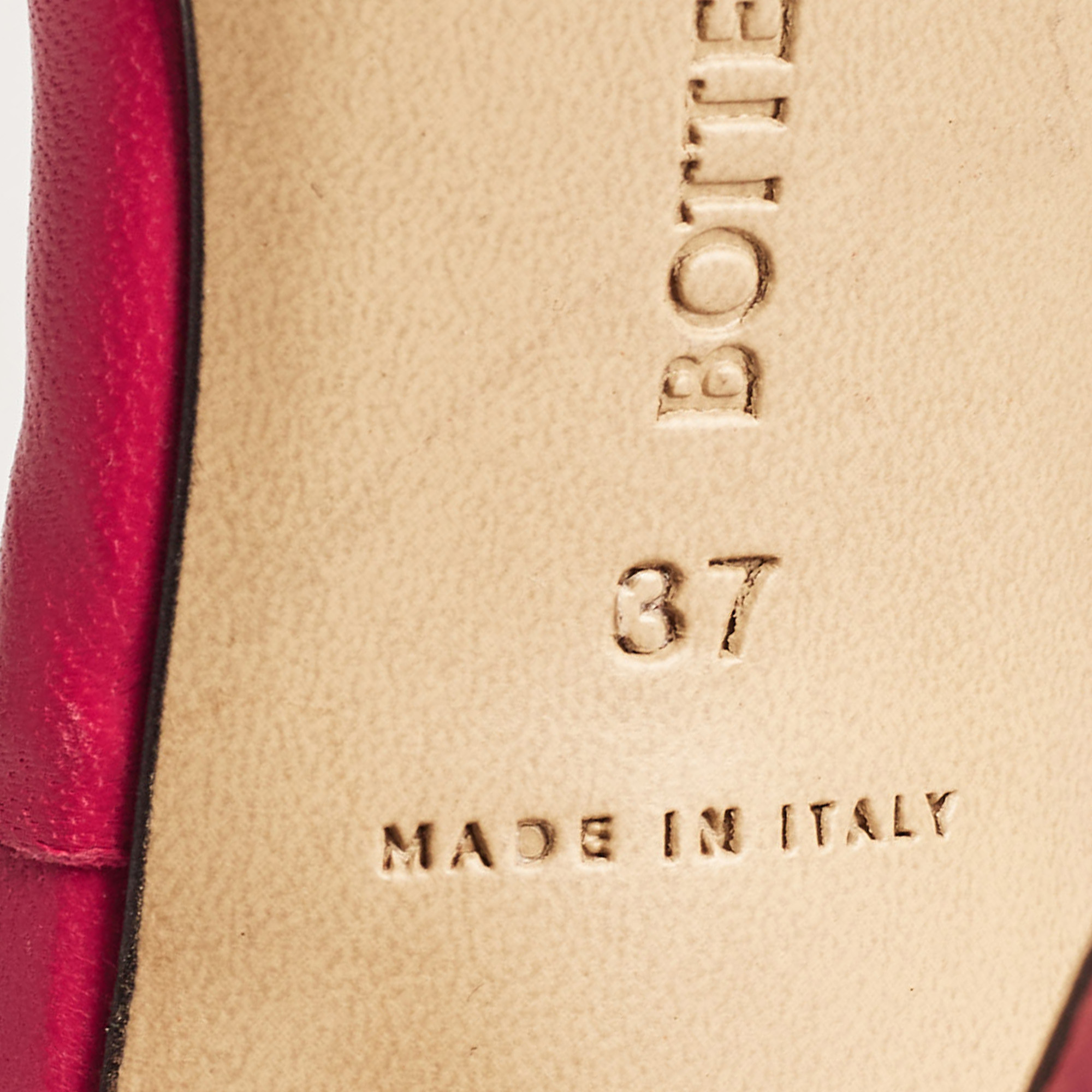 Bottega Veneta Red Leather Slides Size 37