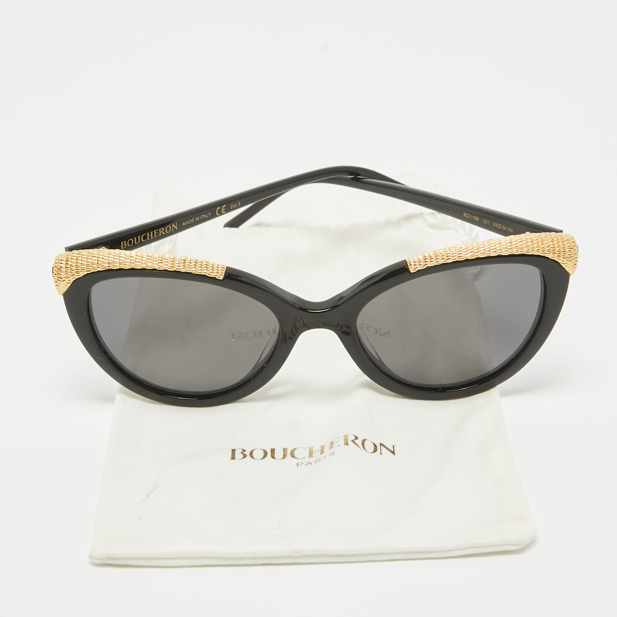 Boucheron Bronze Tone/ Black BC0116S Gradient Cat Eye Sunglasses