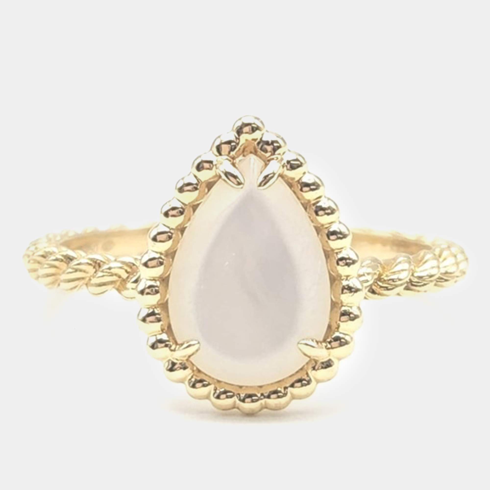 Boucheron 18K Yellow Gold and Mother of pearl Serpent Boheme Ring 54