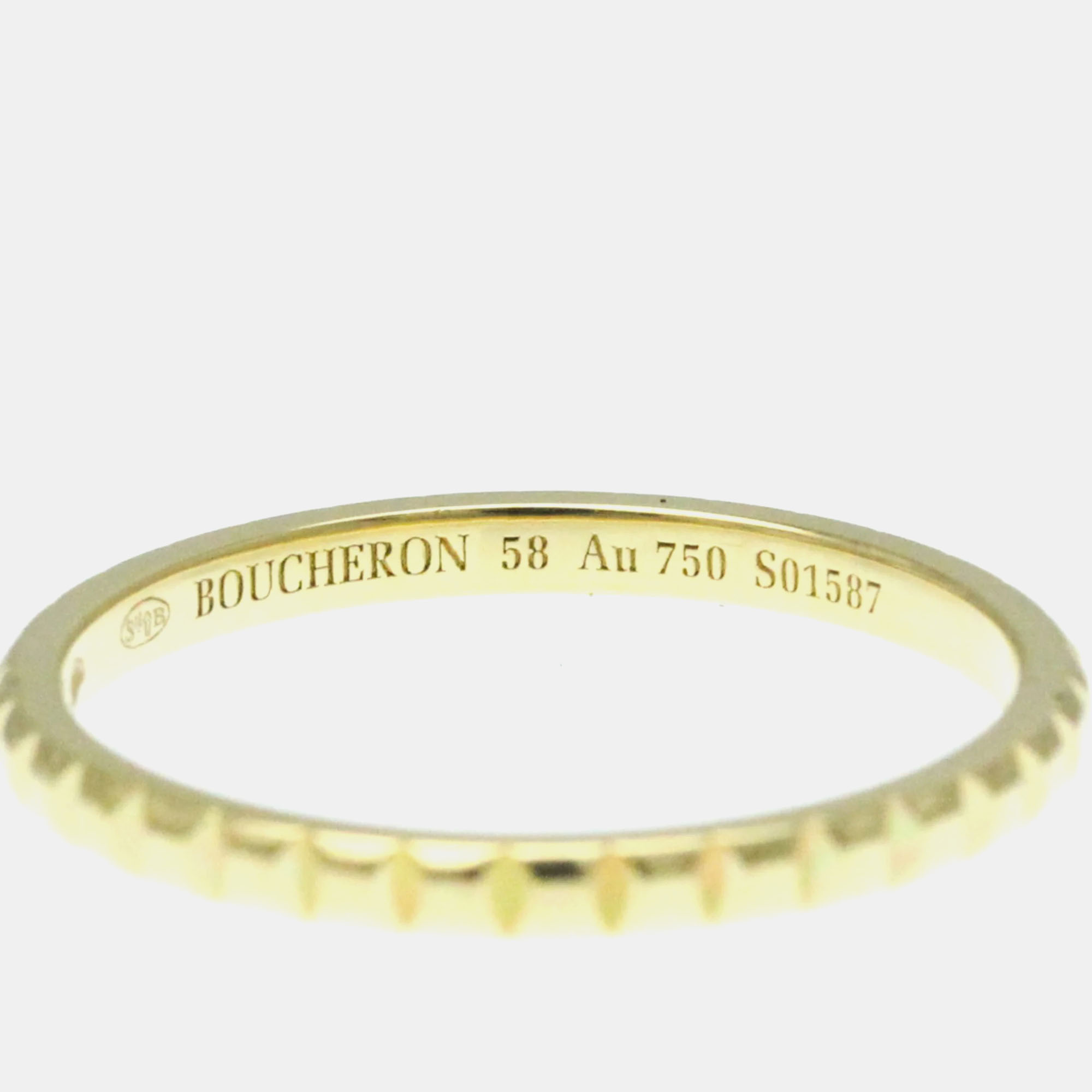 Boucheron 18K Yellow Gold Quatre Band Ring EU 58