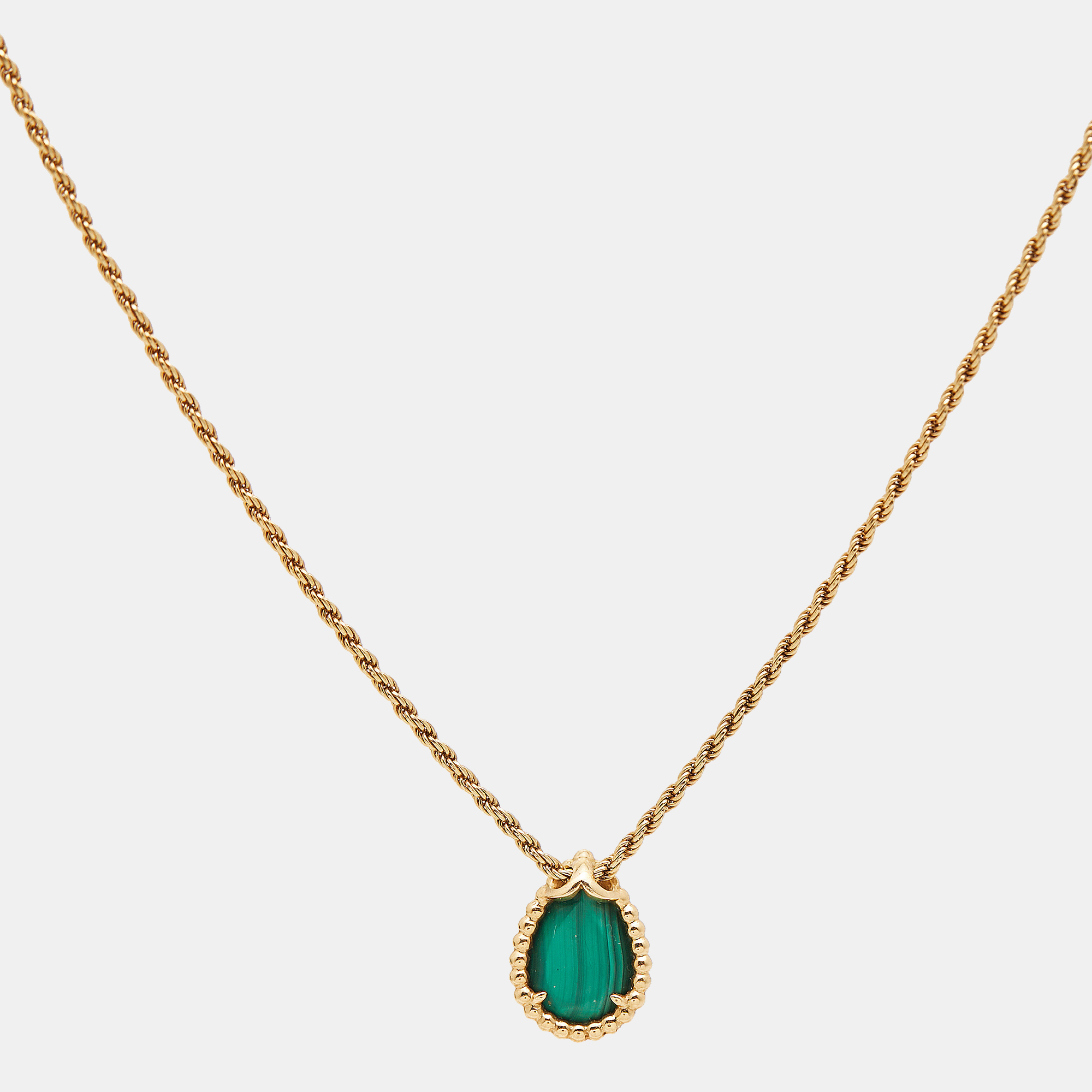 Boucheron Serpent Boheme Malachite 18k Yellow Gold S Motif Necklace