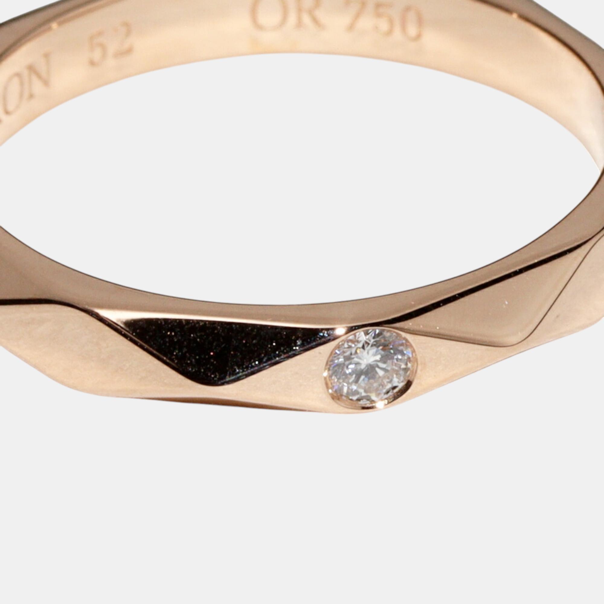 Boucheron 18K Rose Gold And Diamond Ring EU 52