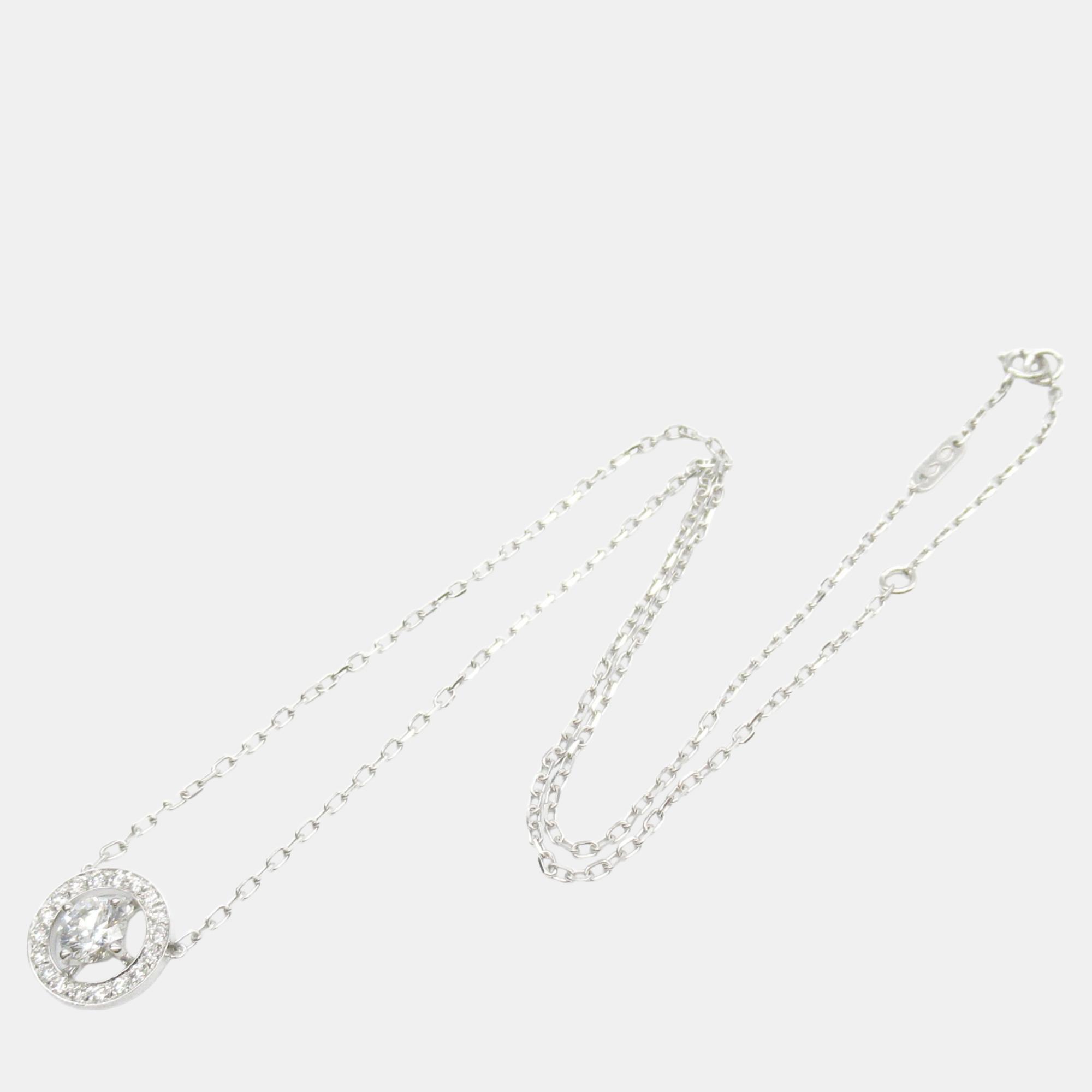 Boucheron Diamond Necklace 18k White Gold White Gold Clear Metal