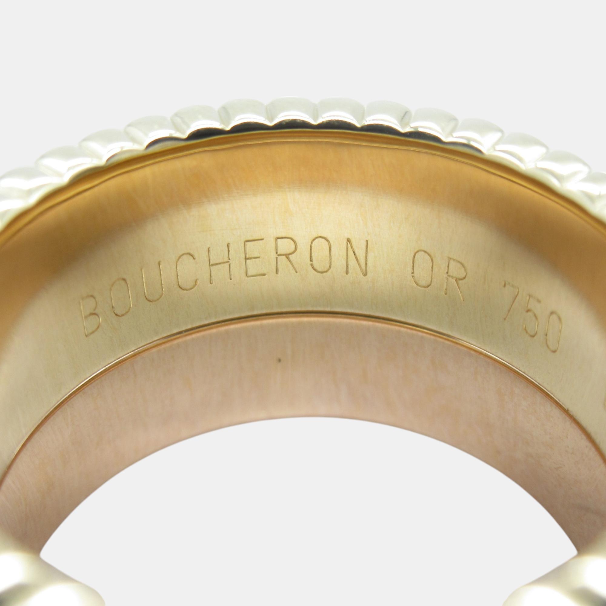 Boucheron 18k Yellow,White, Pink Gold Brown PVD Quatre Classic Large Ring EU 51