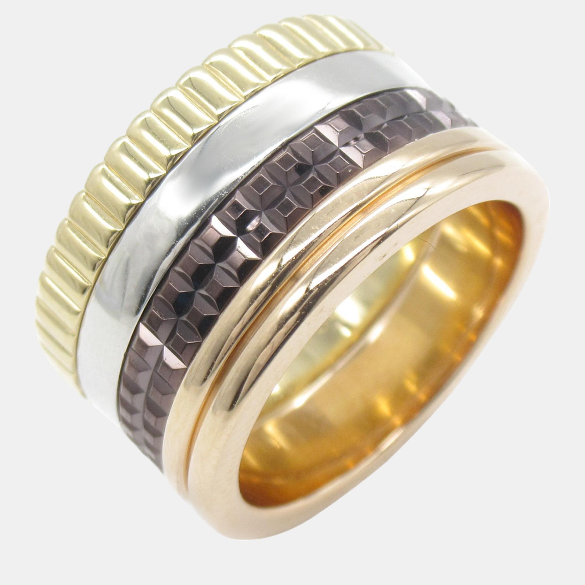 Boucheron 18k Yellow,White, Pink Gold Brown PVD Quatre Classic Large Ring EU 51