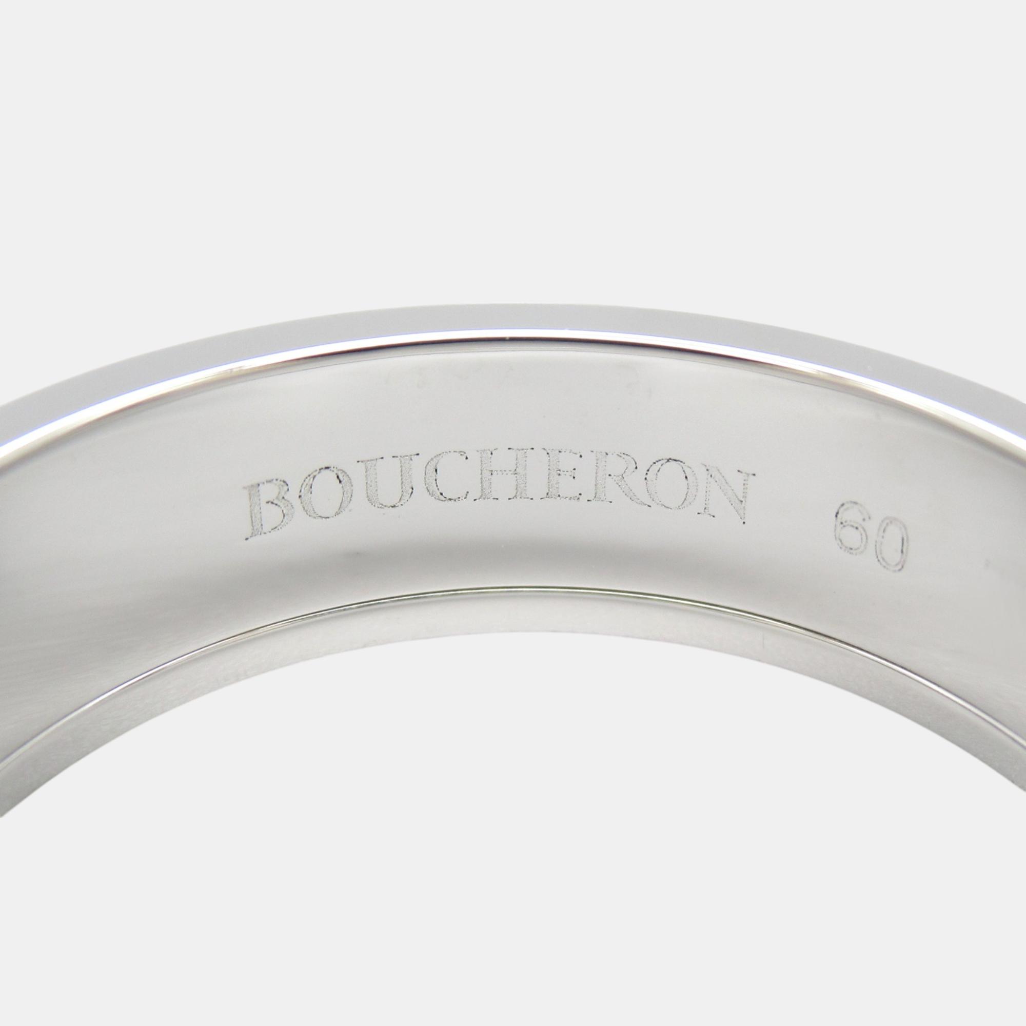 Boucheron 18k White Gold Black PVD Quatre Black Large Ring EU 60