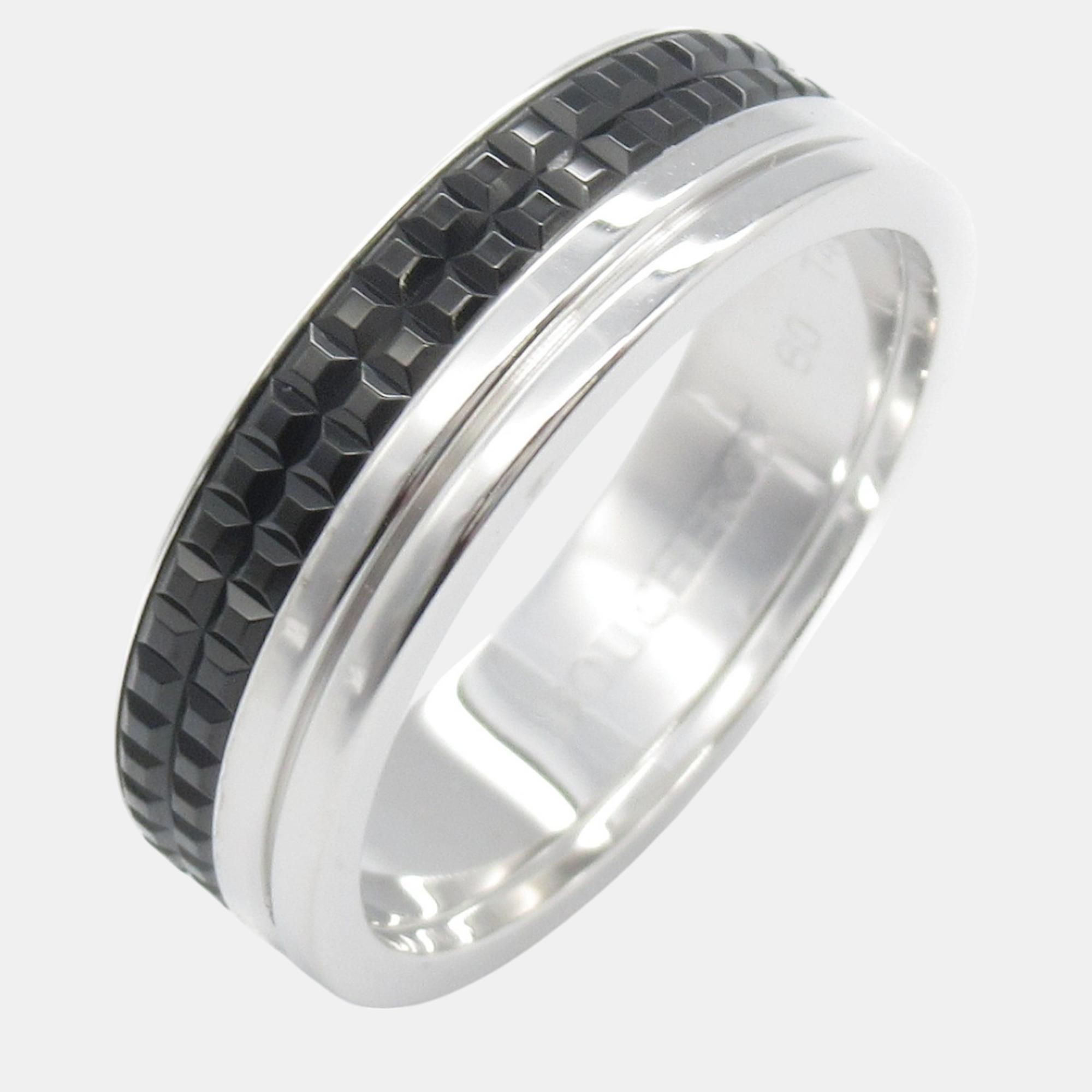 Boucheron 18k White Gold Black PVD Quatre Black Large Ring EU 60