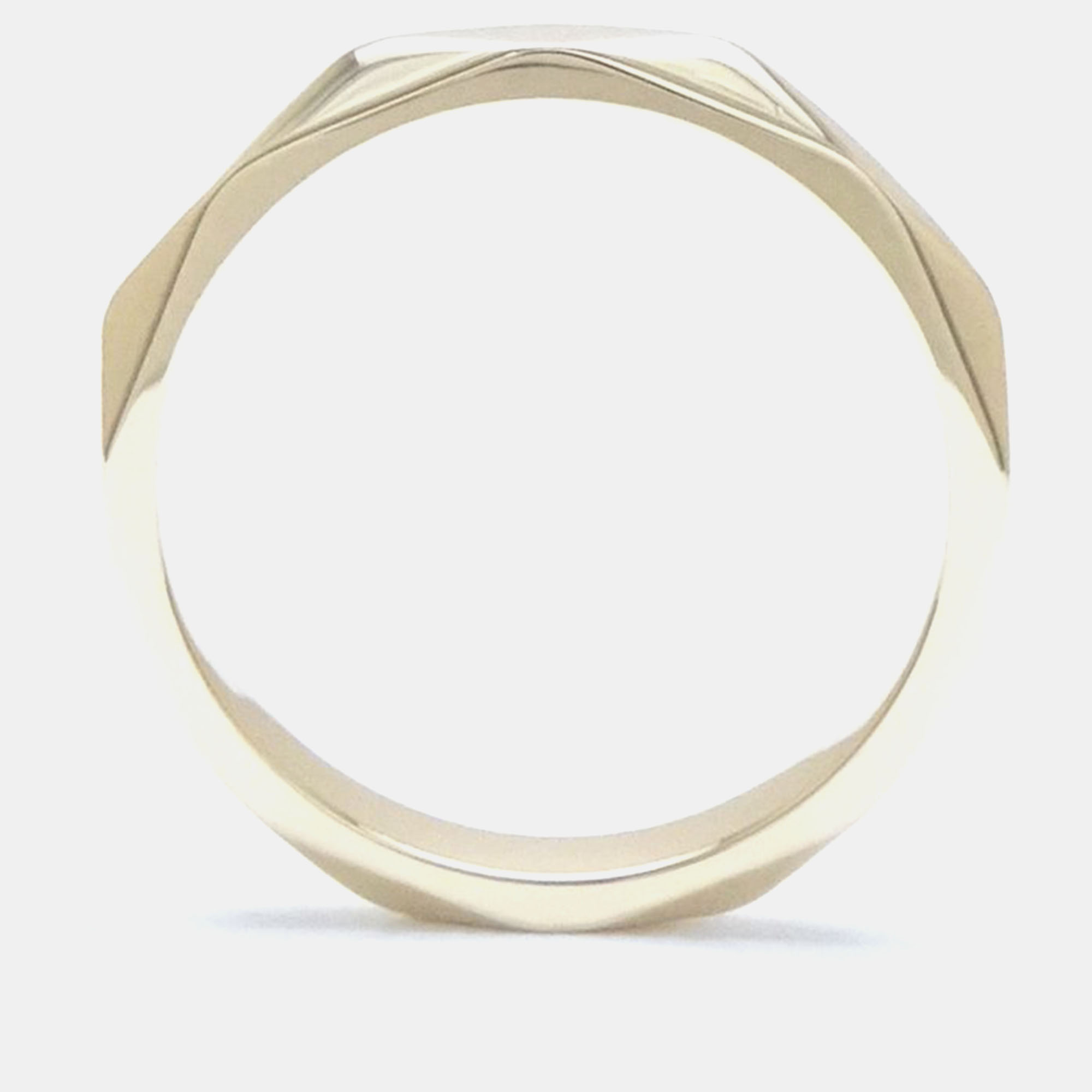 Boucheron 18K Yellow Gold Facette Band Ring EU 52