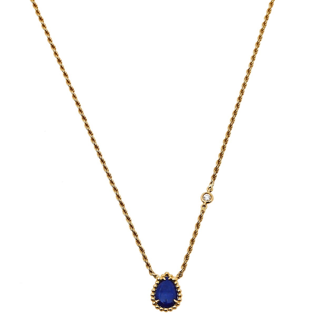 Boucheron Serpent Bohème Lapis Lazuli Diamond 18K Yellow Gold Pendant Necklace XS