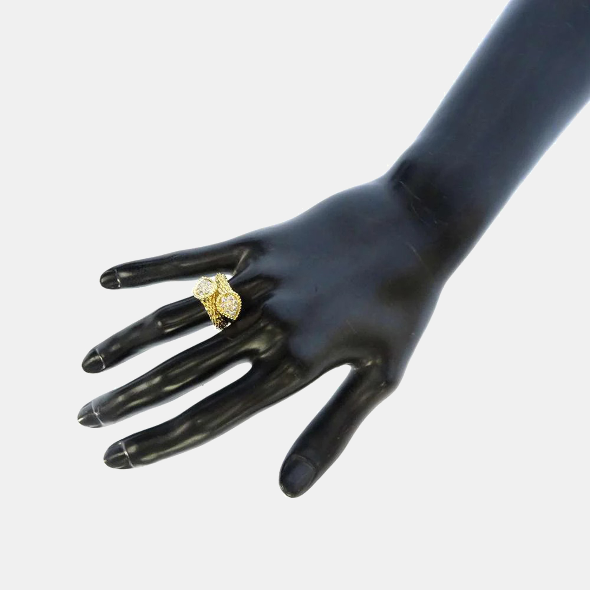 Boucheron 18K Yellow Gold Diamond Serpent Boheme Ring Size 54