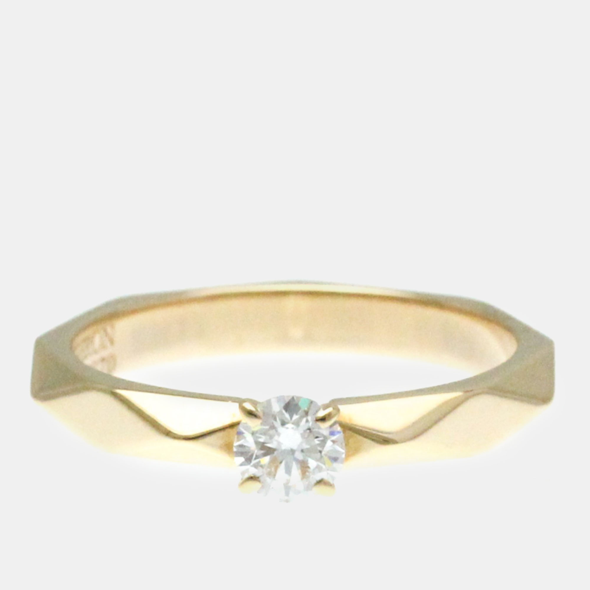 Boucheron 18k pink gold diamond facette ring eu 51