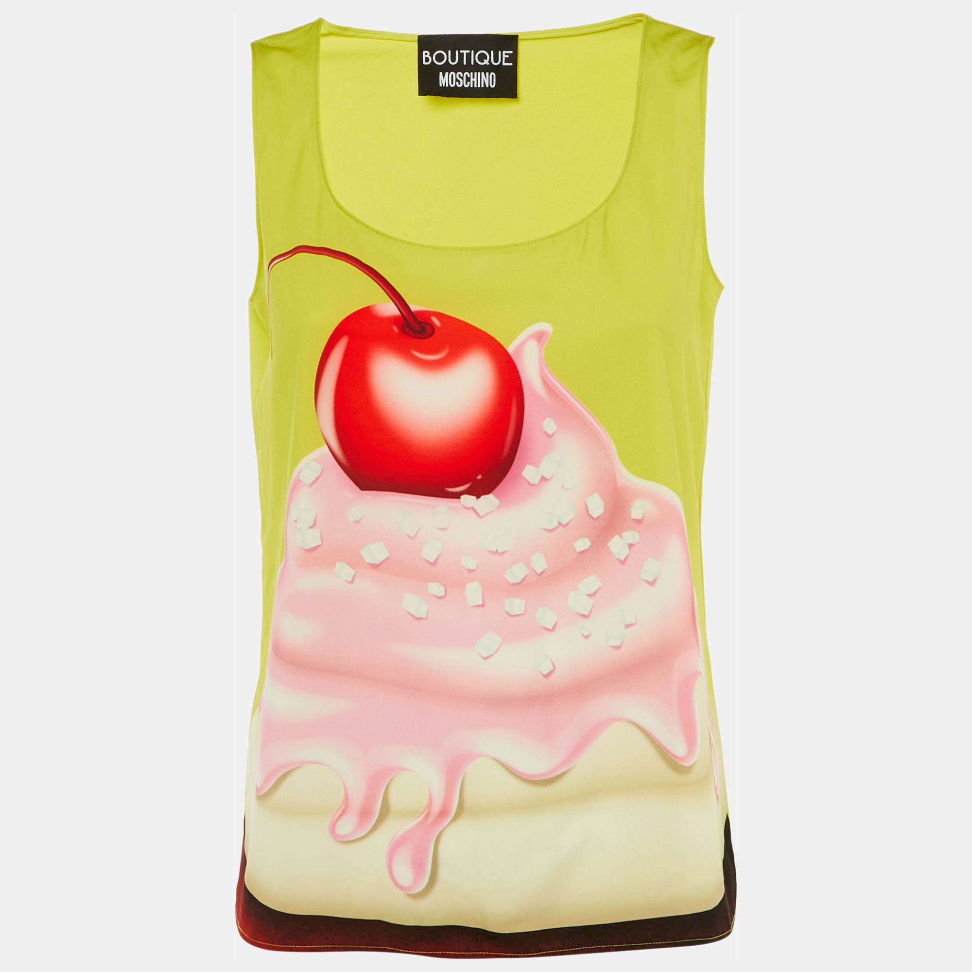 Volt Ice Cream Print Crepe Sleeveless Top S - Boutique Moschino - Modalova