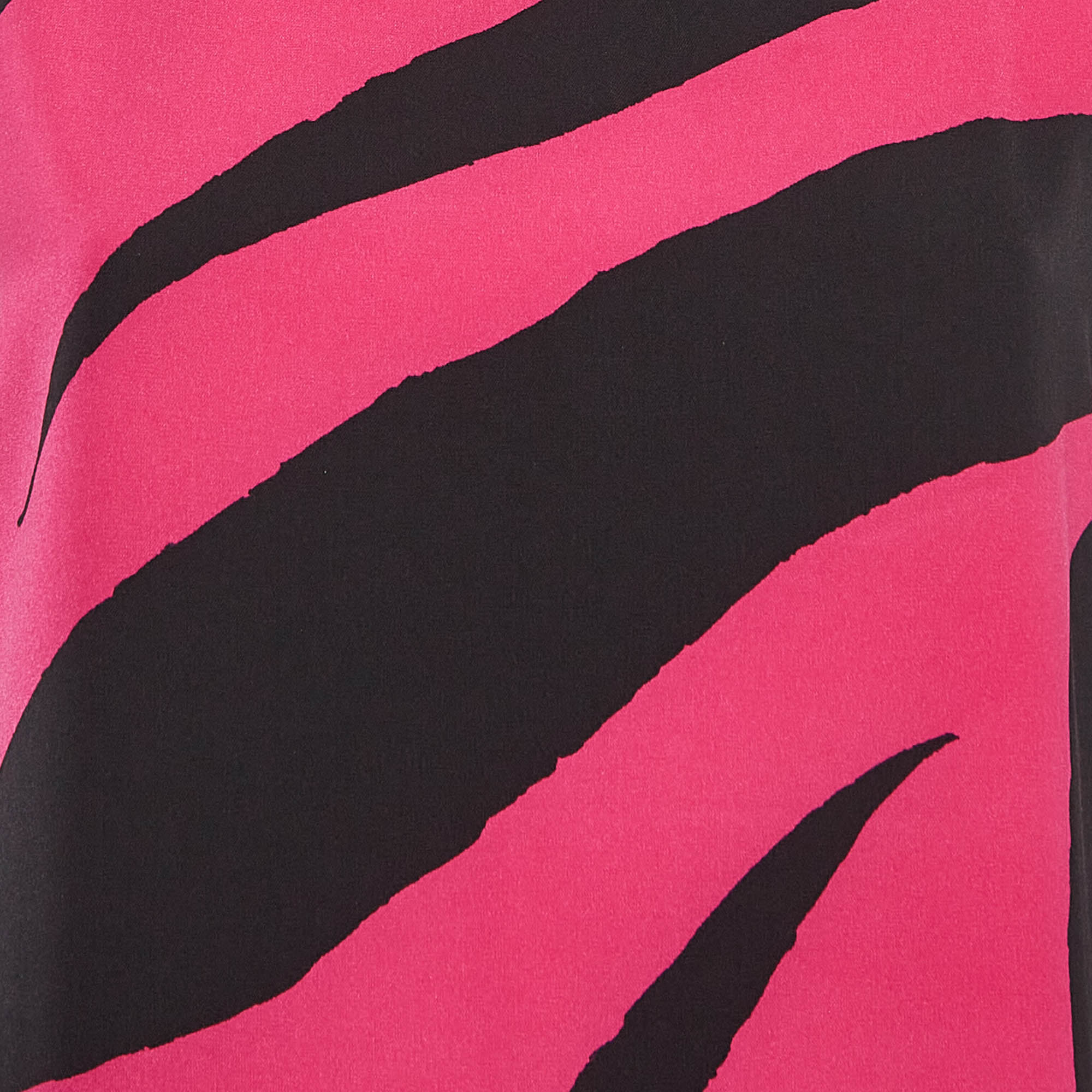 Boutique Moschino Black/Pink Zebra Print Jersey Sleeveless Dress M